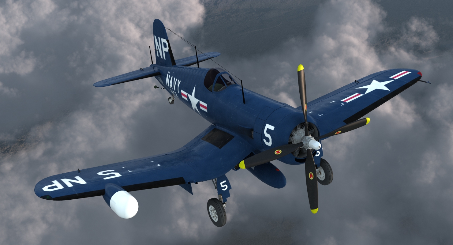 3D Navy Fighter F4U 5NL Corsair US WWII