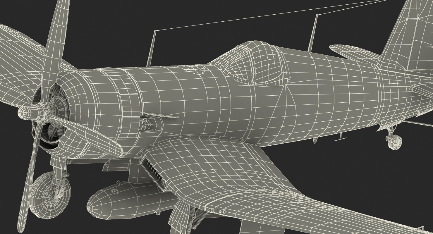 3D Navy Fighter F4U 5NL Corsair US WWII