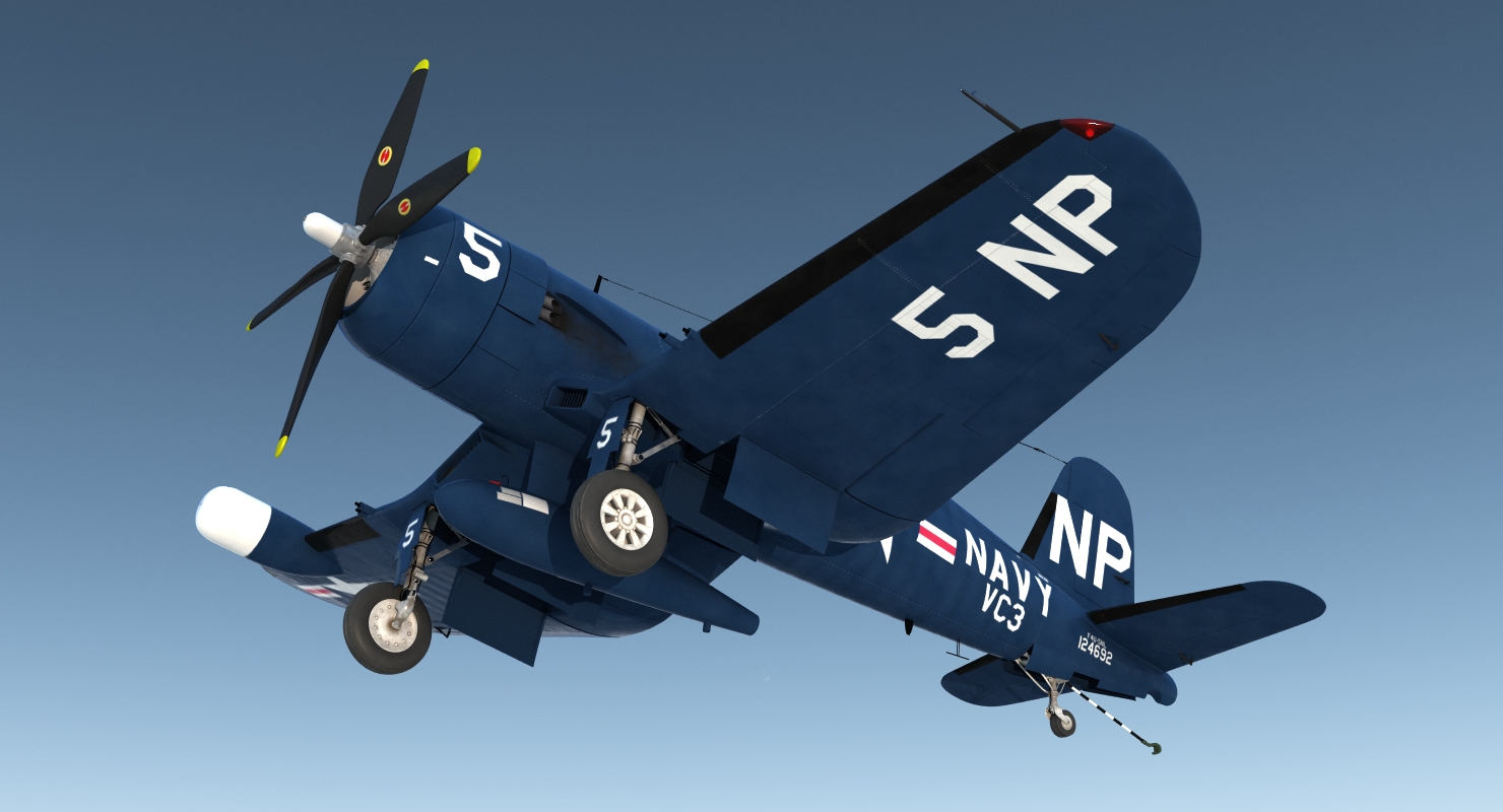 3D Navy Fighter F4U 5NL Corsair US WWII