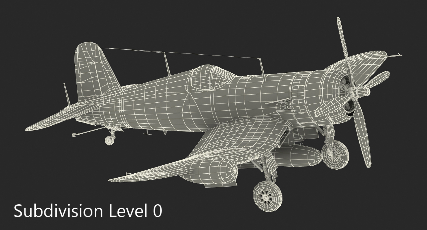 3D Navy Fighter F4U 5NL Corsair US WWII