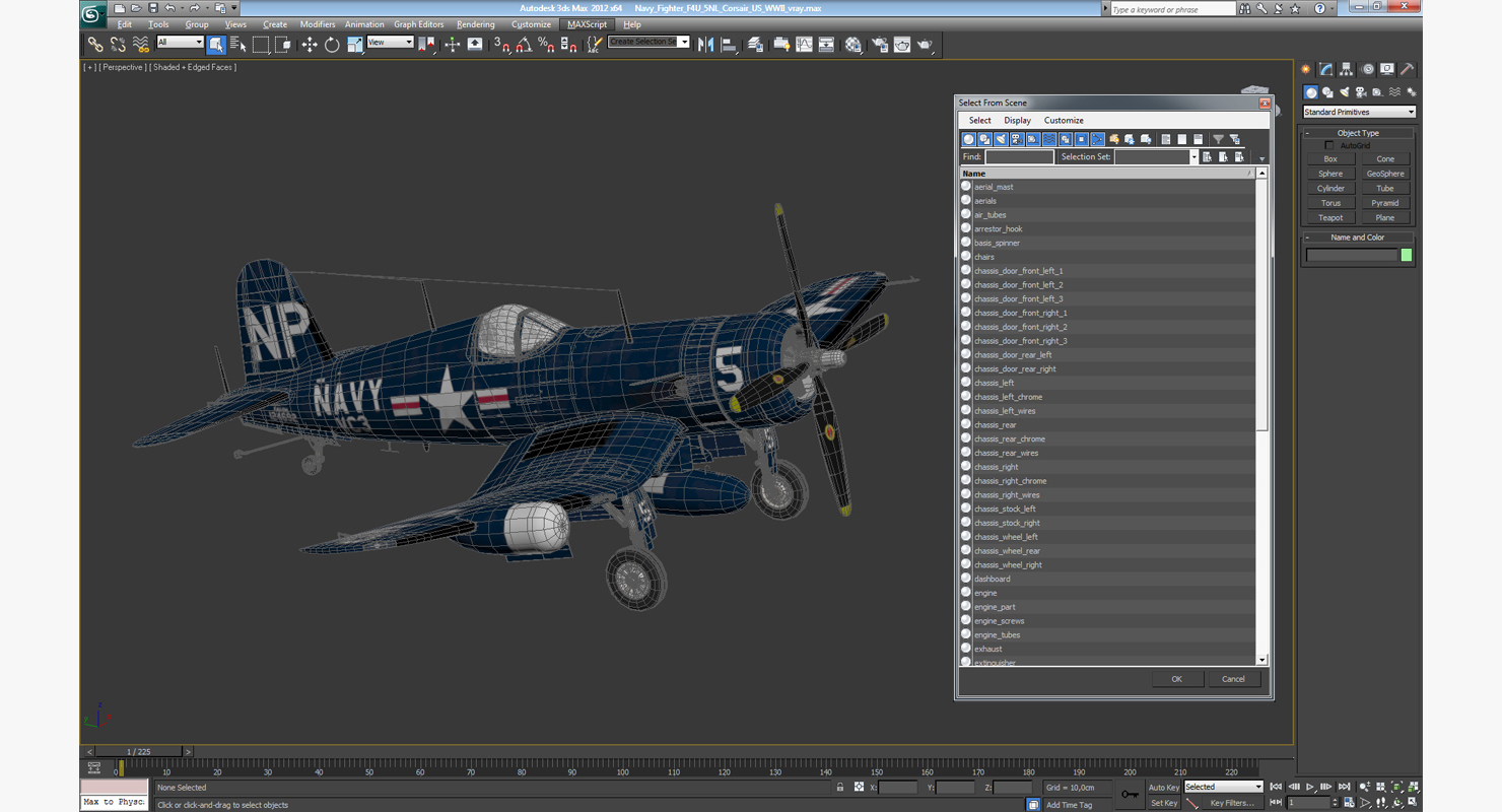 3D Navy Fighter F4U 5NL Corsair US WWII