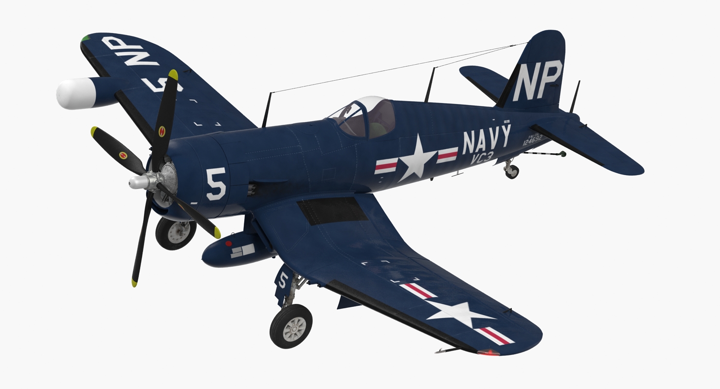 3D Navy Fighter F4U 5NL Corsair US WWII