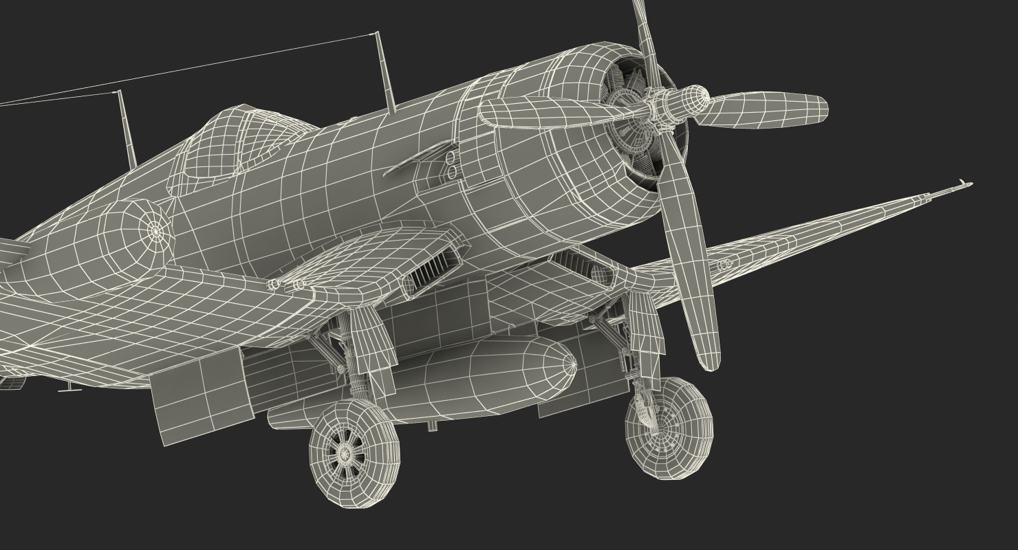 3D Navy Fighter F4U 5NL Corsair US WWII