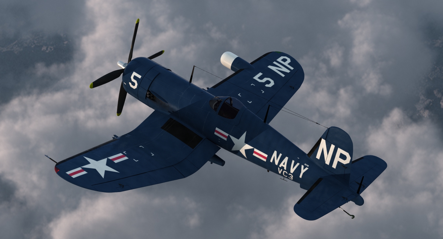 3D Navy Fighter F4U 5NL Corsair US WWII