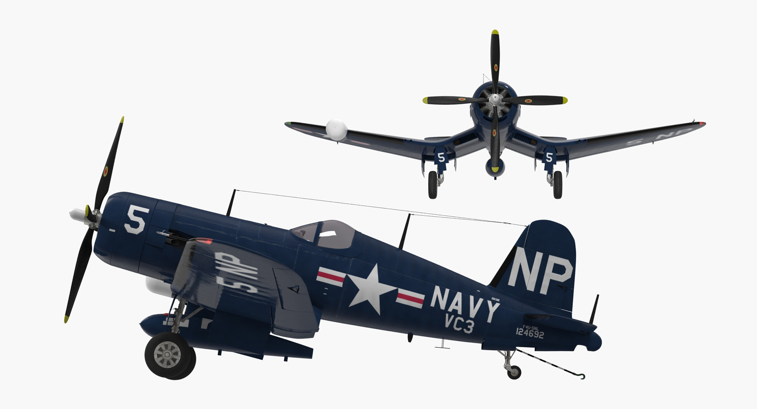 3D Navy Fighter F4U 5NL Corsair US WWII