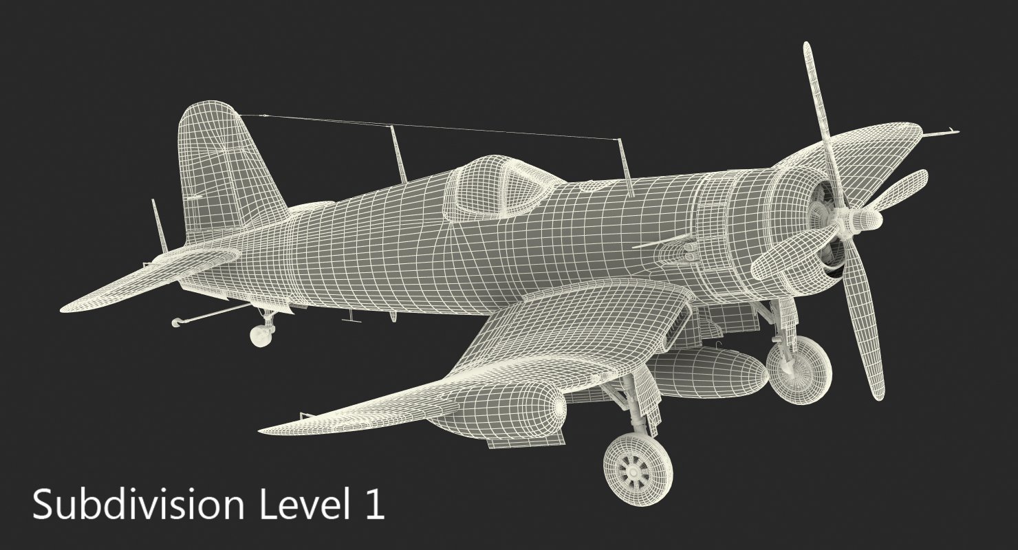 3D Navy Fighter F4U 5NL Corsair US WWII