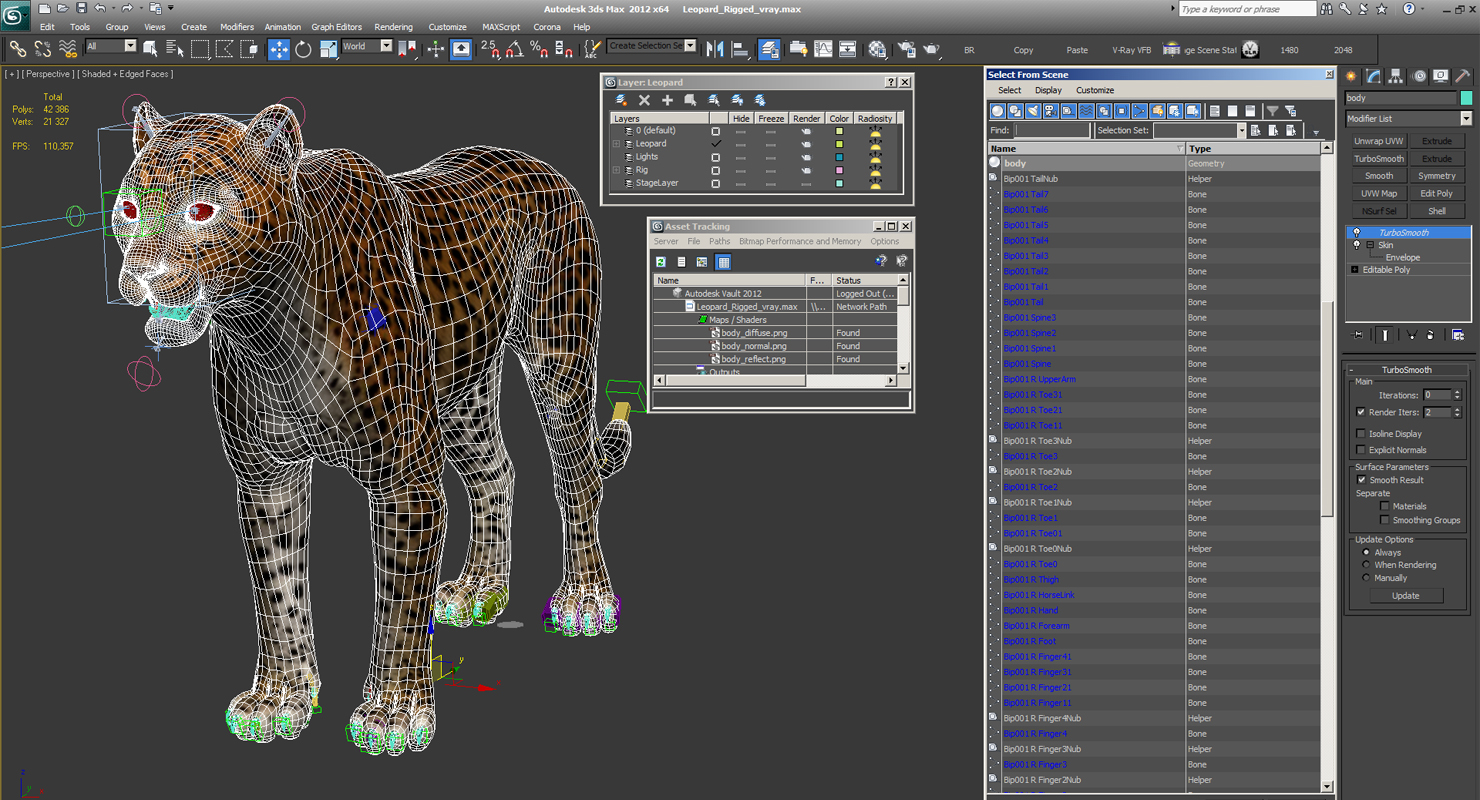 Leopard Rigged 3D model