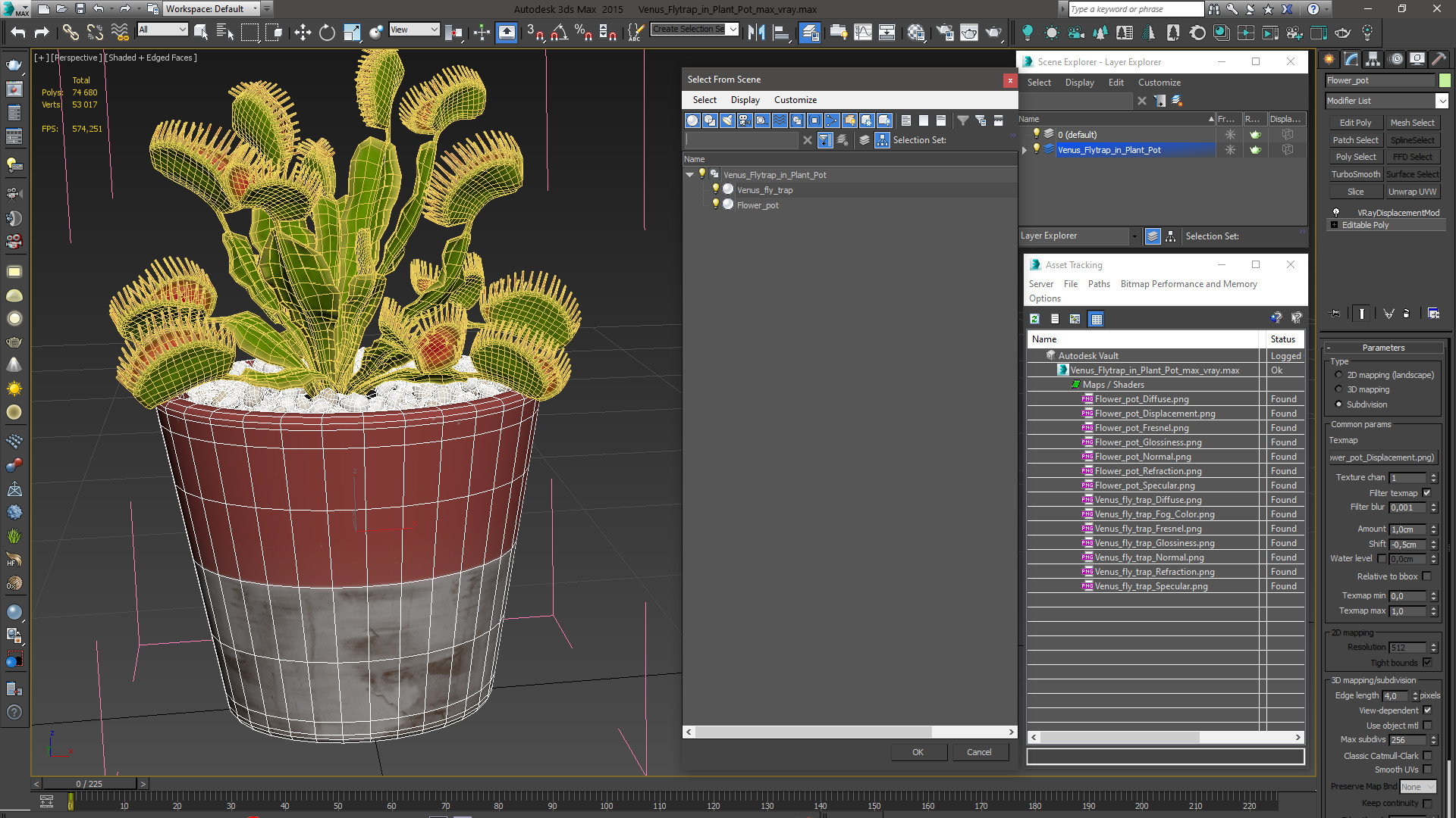 3D Venus Flytrap in Plant Pot