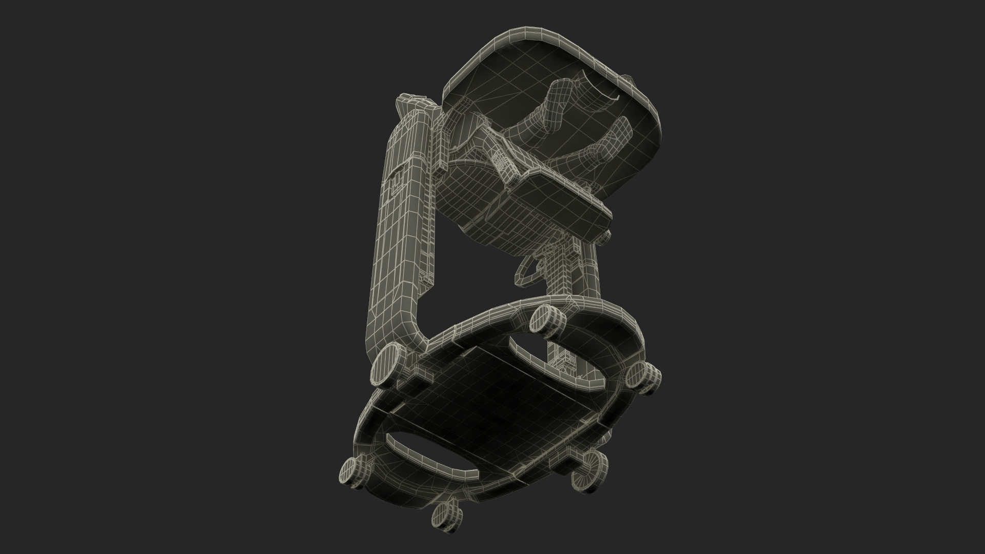 Baby Girl in High Chair Fur Rigged 3D model