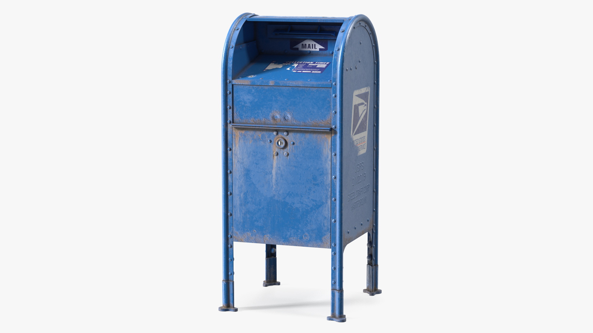 3D US Postal Mail Box Aged model