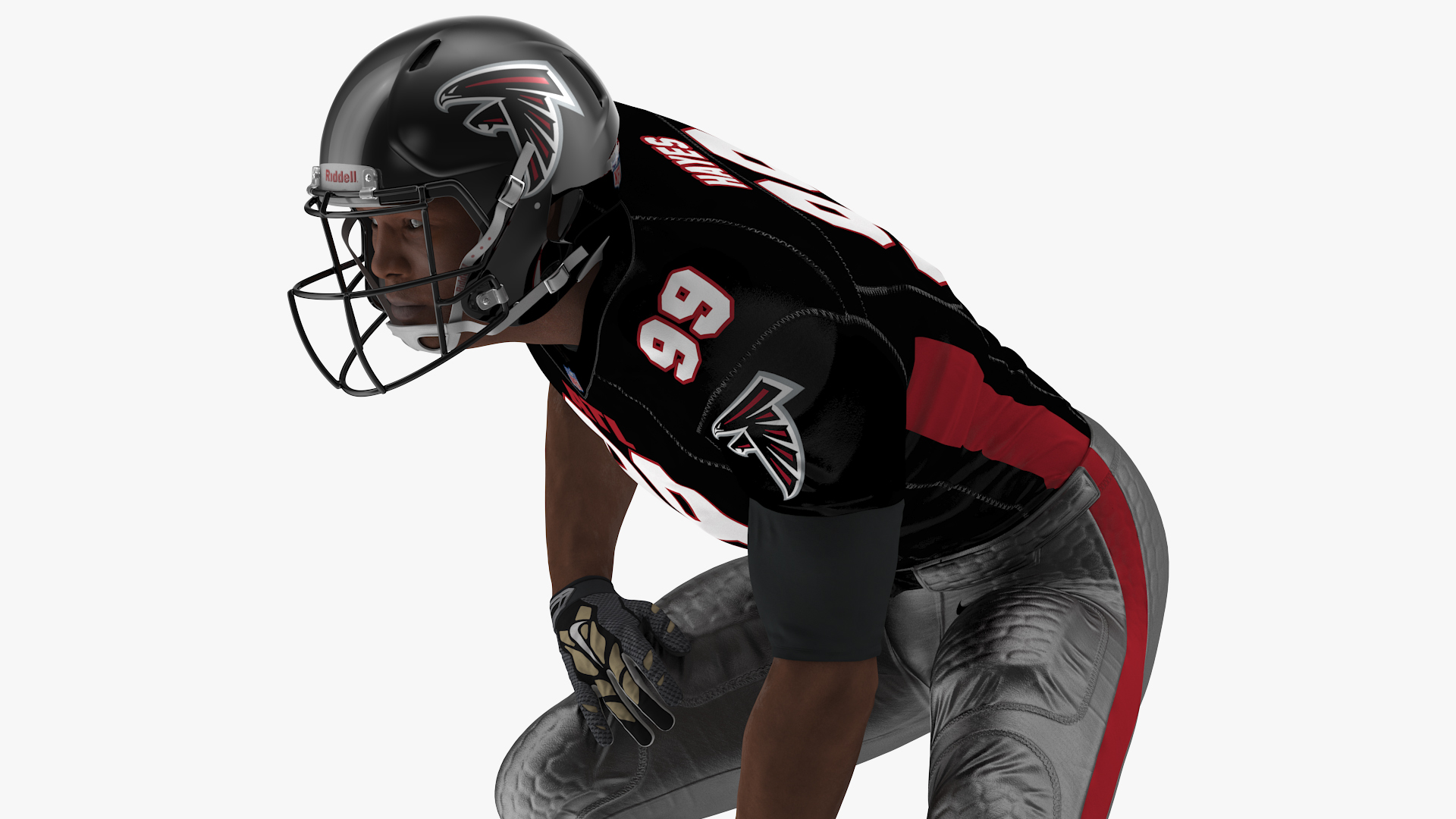 Atlanta Falcons American Football Player Crouching Fur 3D model