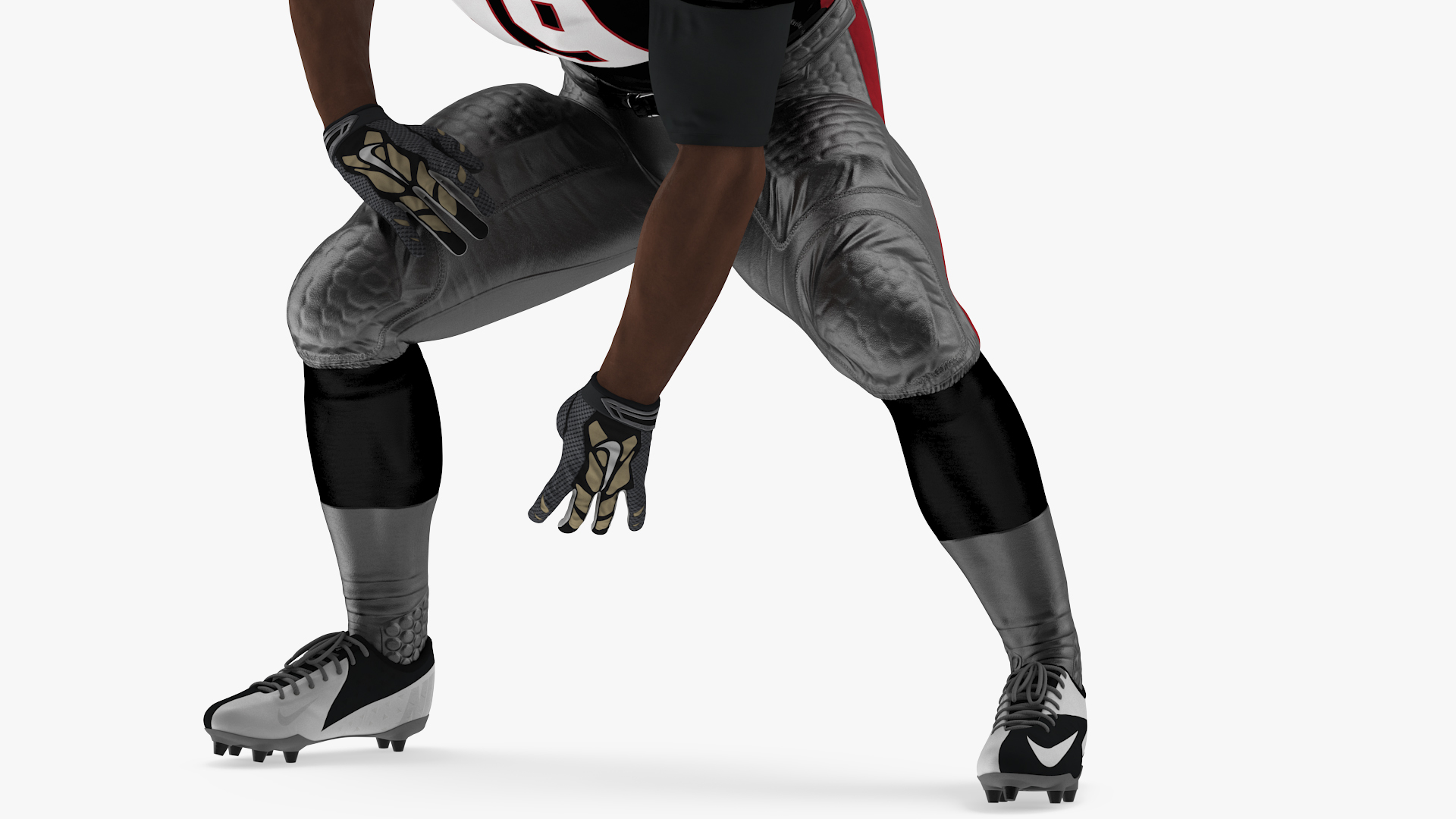 Atlanta Falcons American Football Player Crouching Fur 3D model