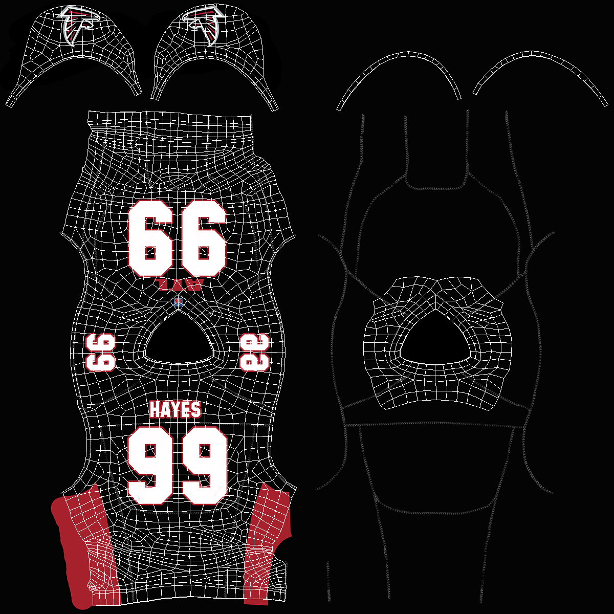 Atlanta Falcons American Football Player Crouching Fur 3D model