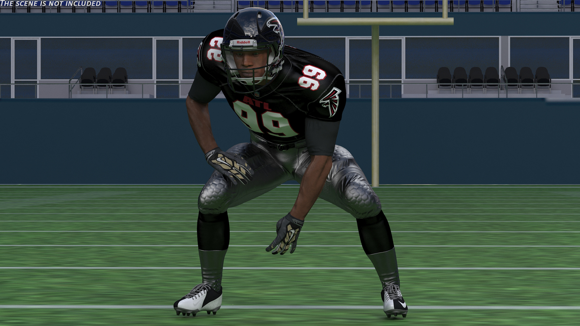 Atlanta Falcons American Football Player Crouching Fur 3D model
