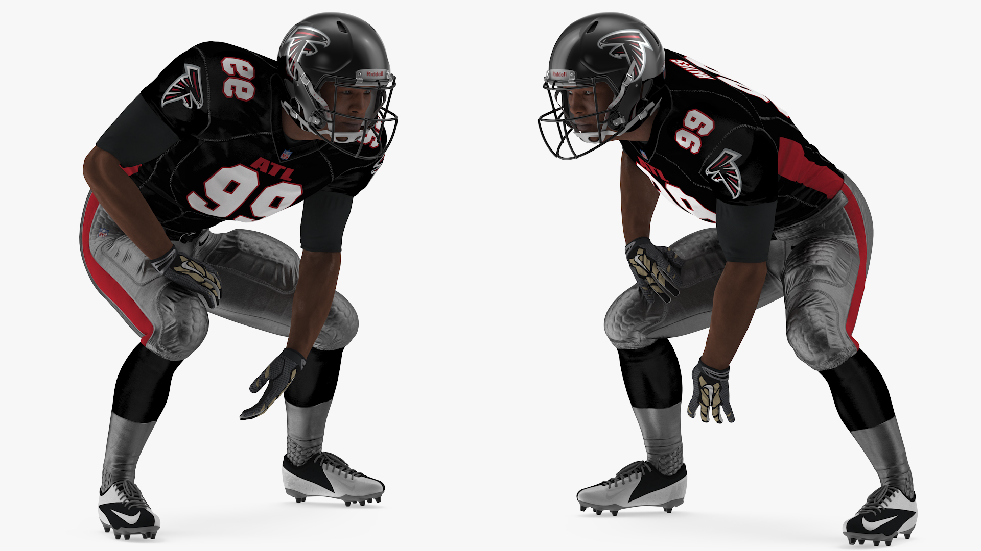 Atlanta Falcons American Football Player Crouching Fur 3D model