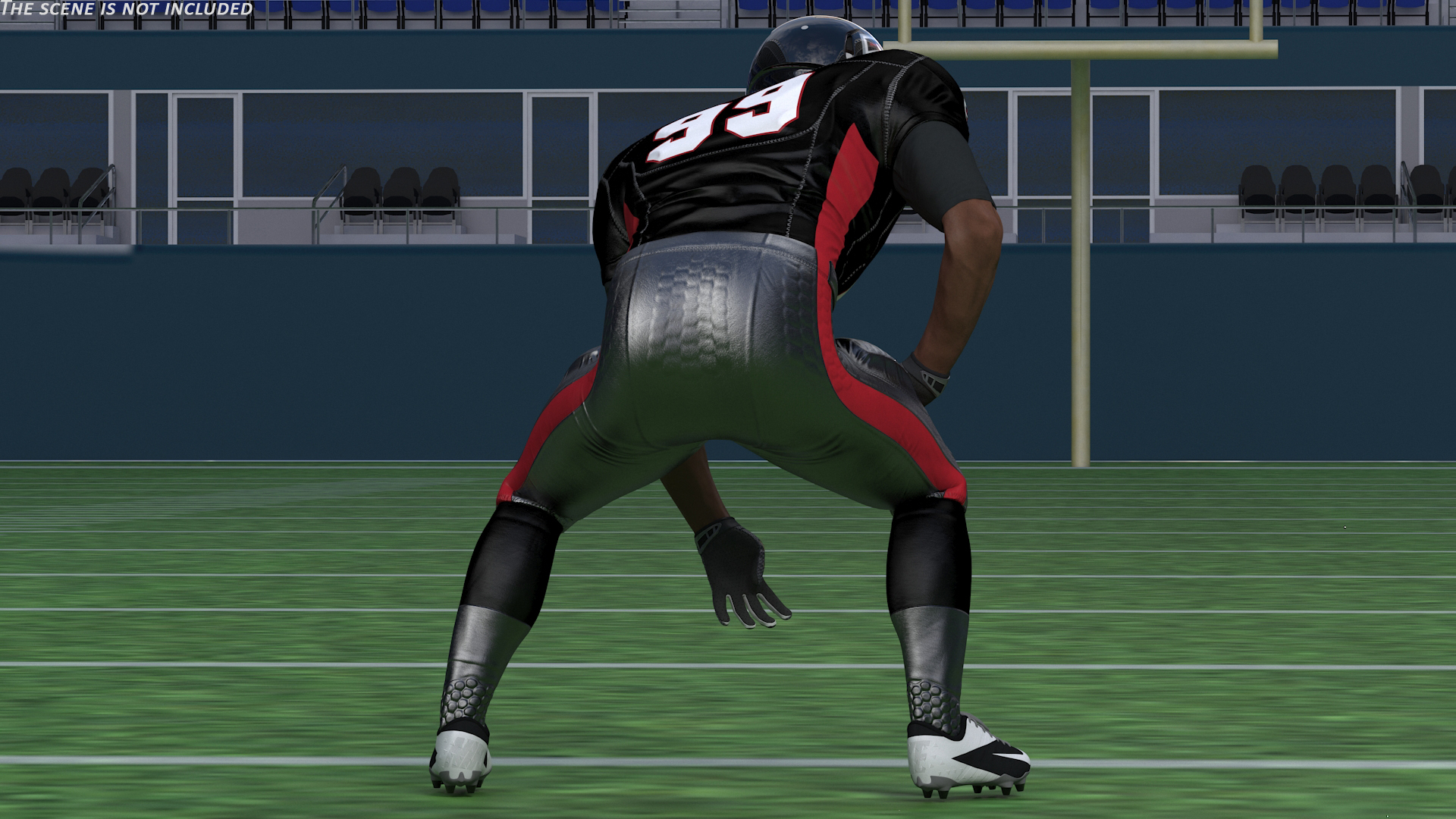 Atlanta Falcons American Football Player Crouching Fur 3D model