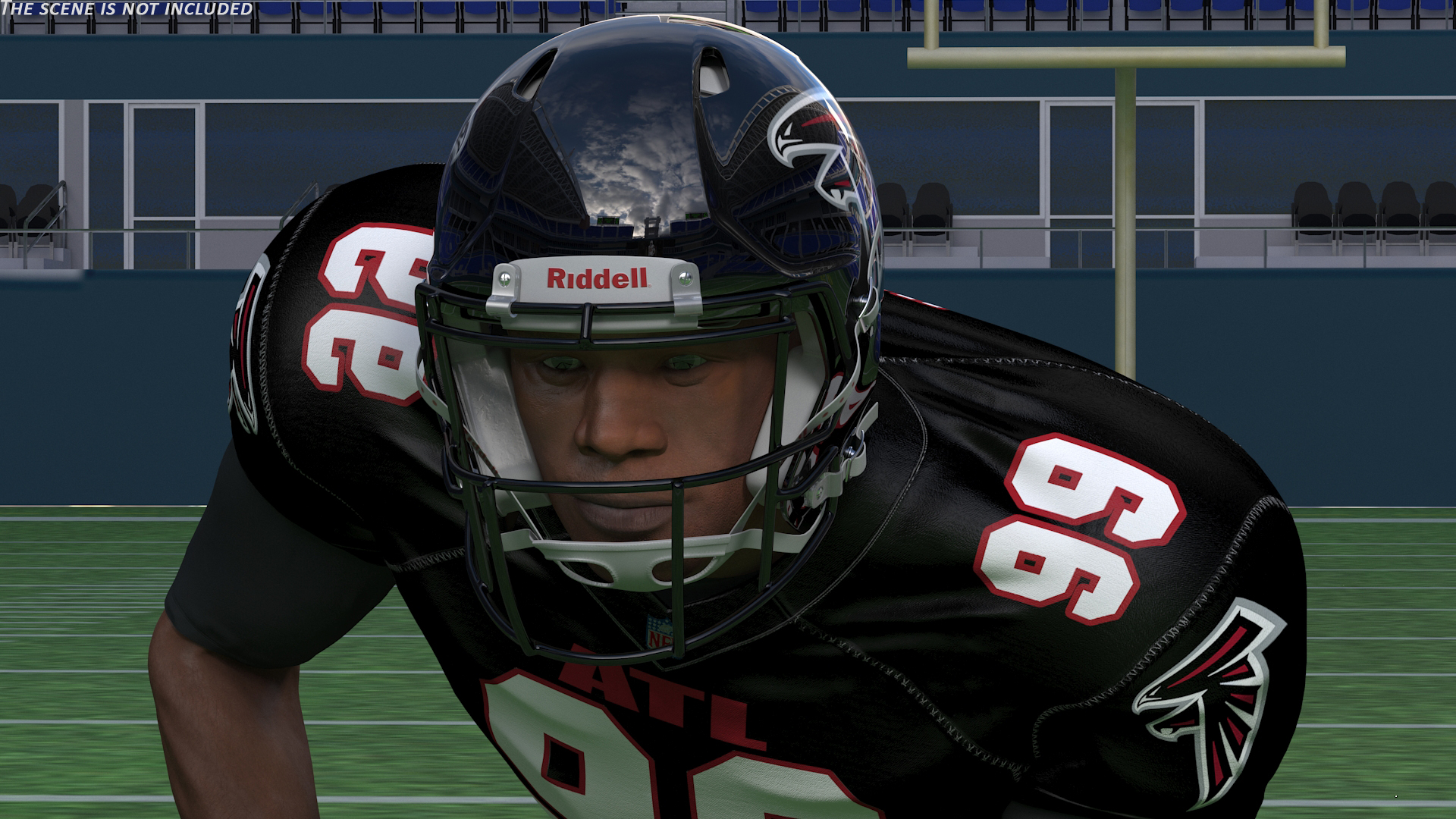 Atlanta Falcons American Football Player Crouching Fur 3D model