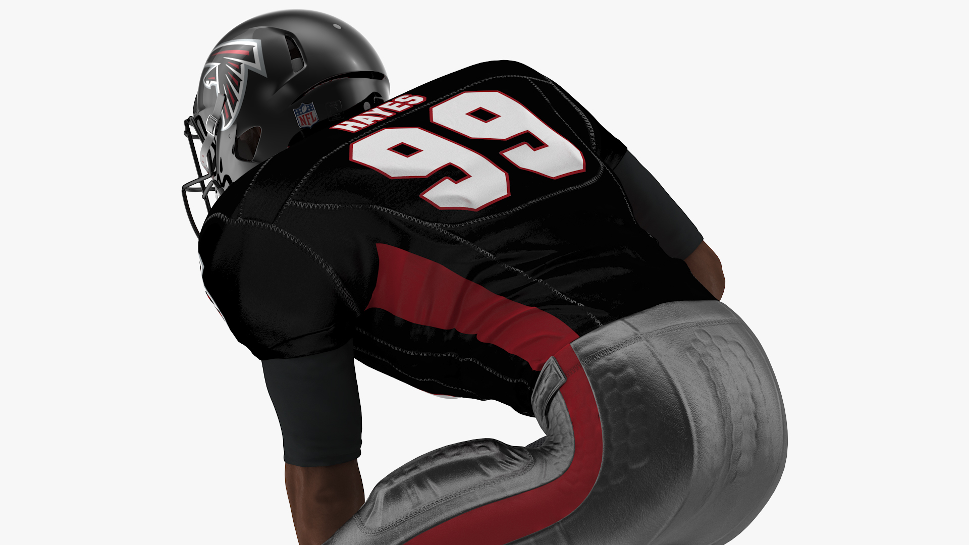 Atlanta Falcons American Football Player Crouching Fur 3D model