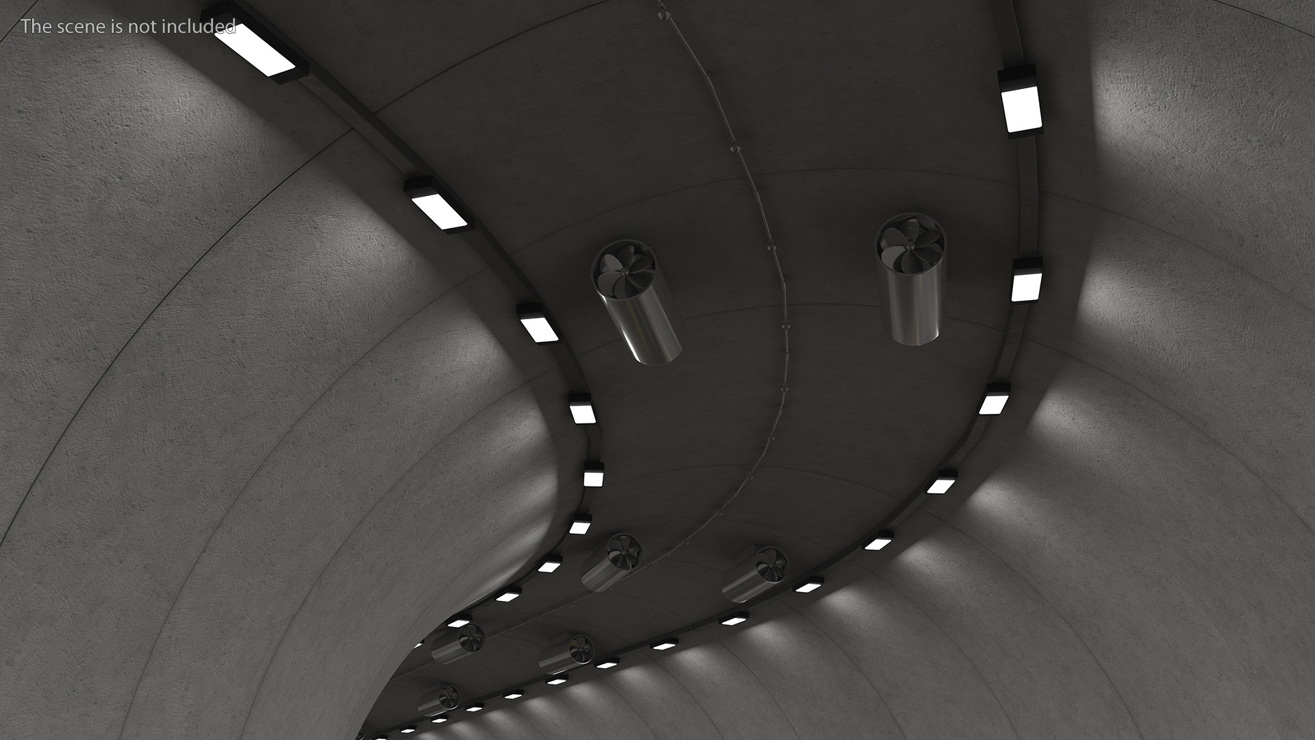 3D Car Tunnel Structure Section Turn model