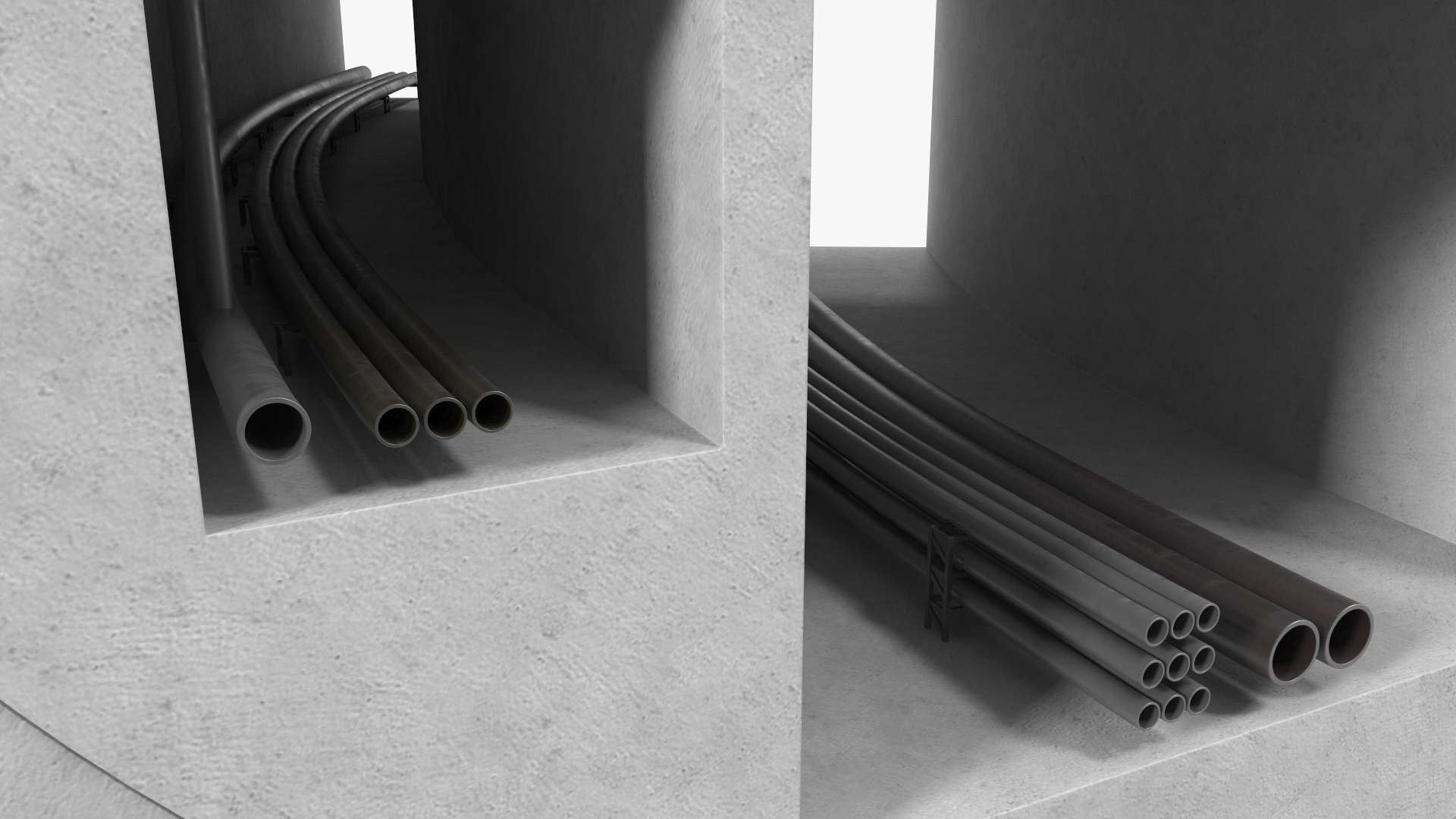 3D Car Tunnel Structure Section Turn model