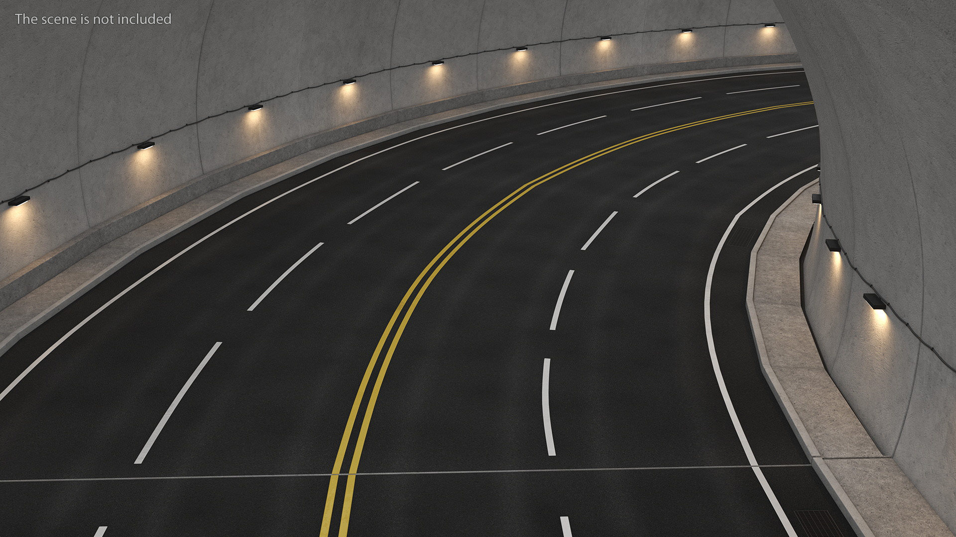 3D Car Tunnel Structure Section Turn model