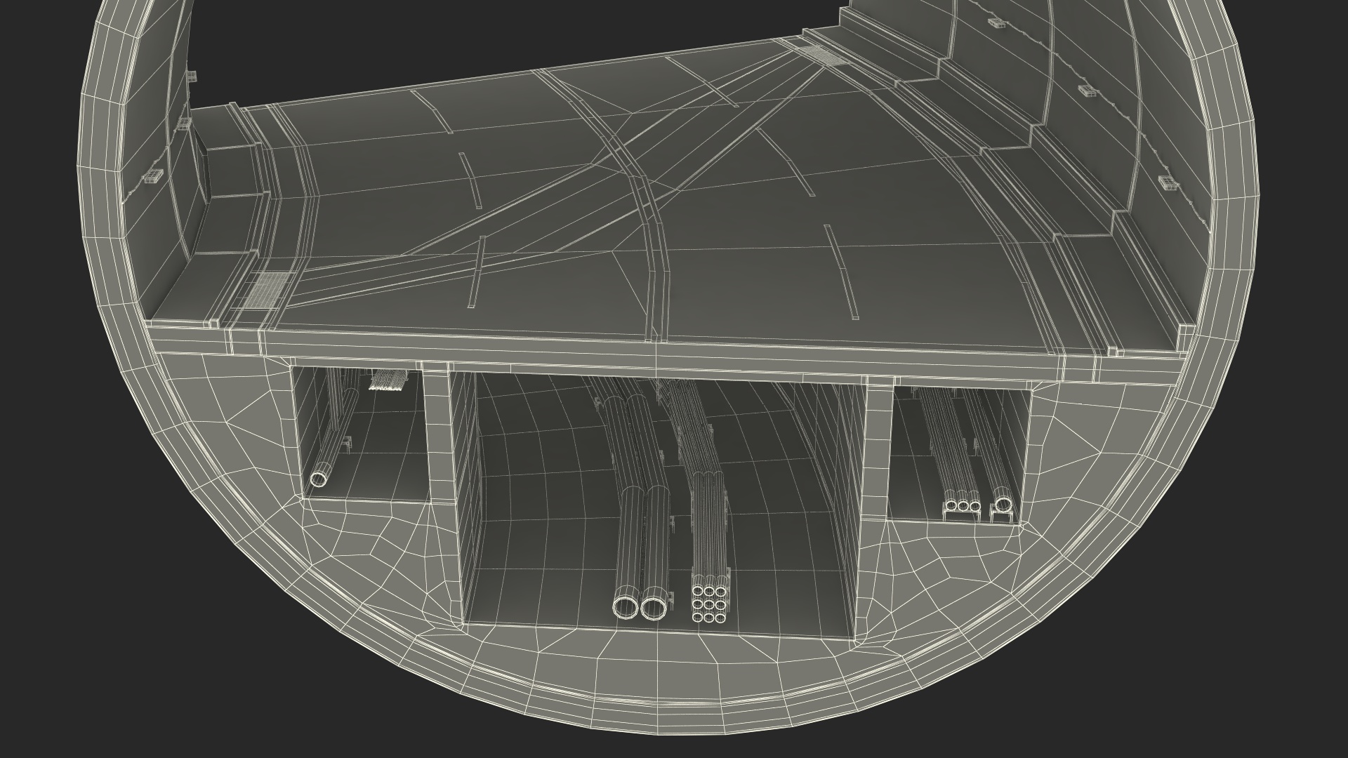 3D Car Tunnel Structure Section Turn model