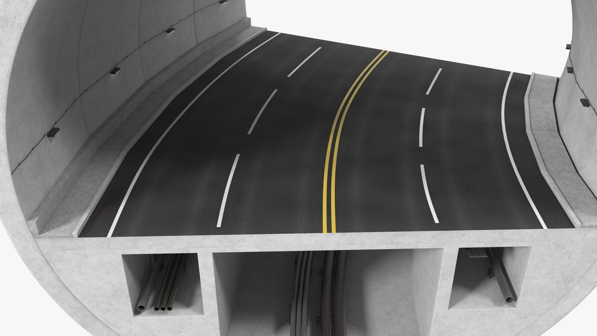 3D Car Tunnel Structure Section Turn model