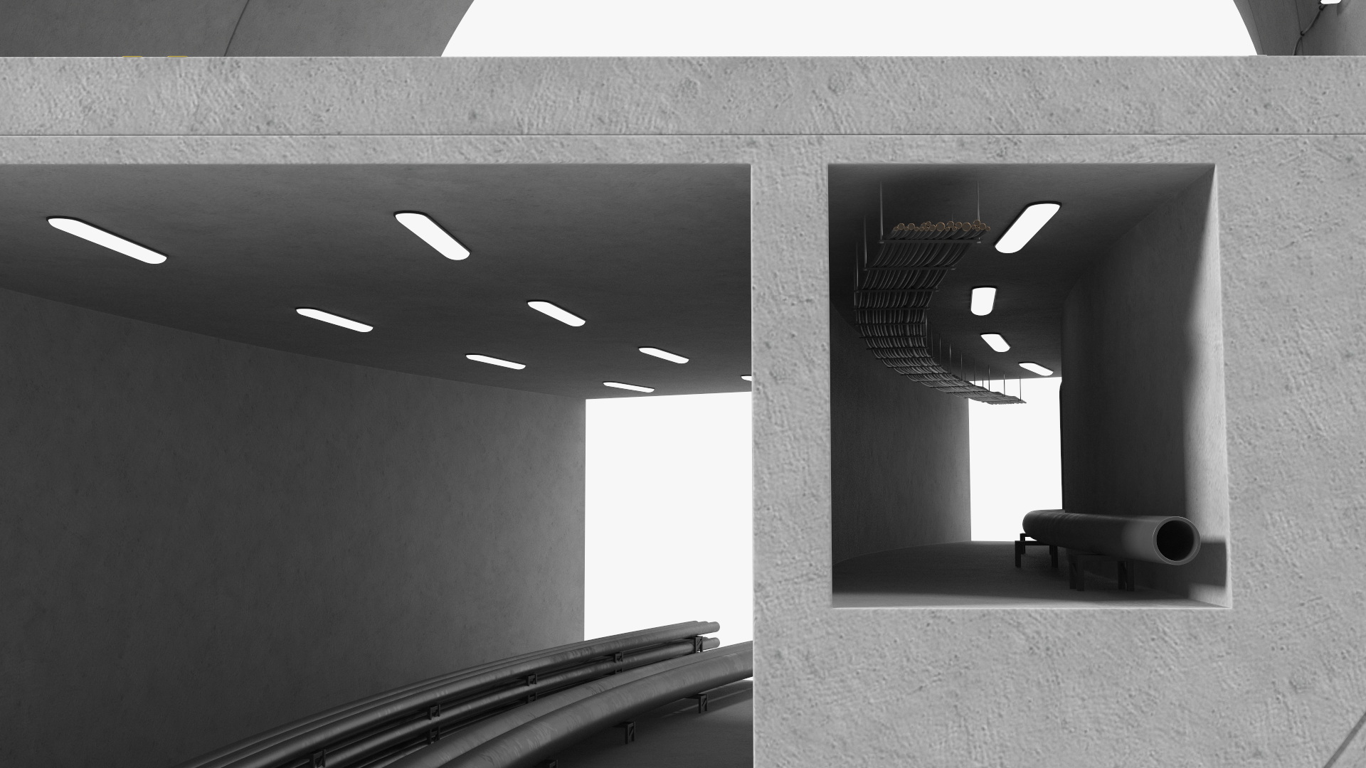 3D Car Tunnel Structure Section Turn model