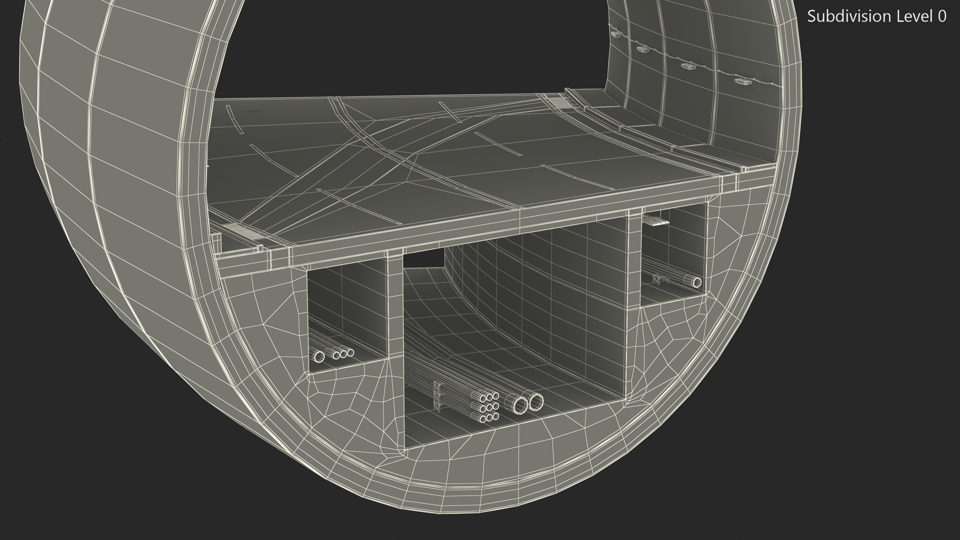 3D Car Tunnel Structure Section Turn model