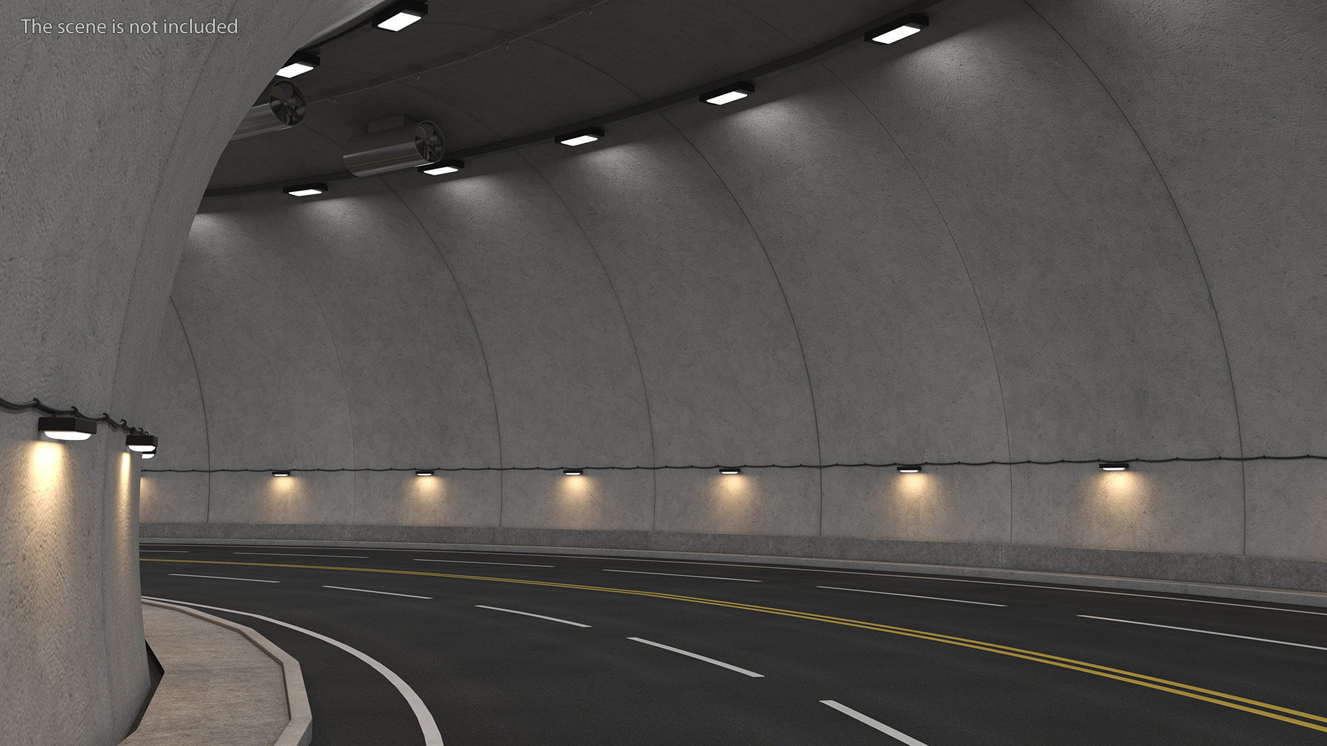 3D Car Tunnel Structure Section Turn model
