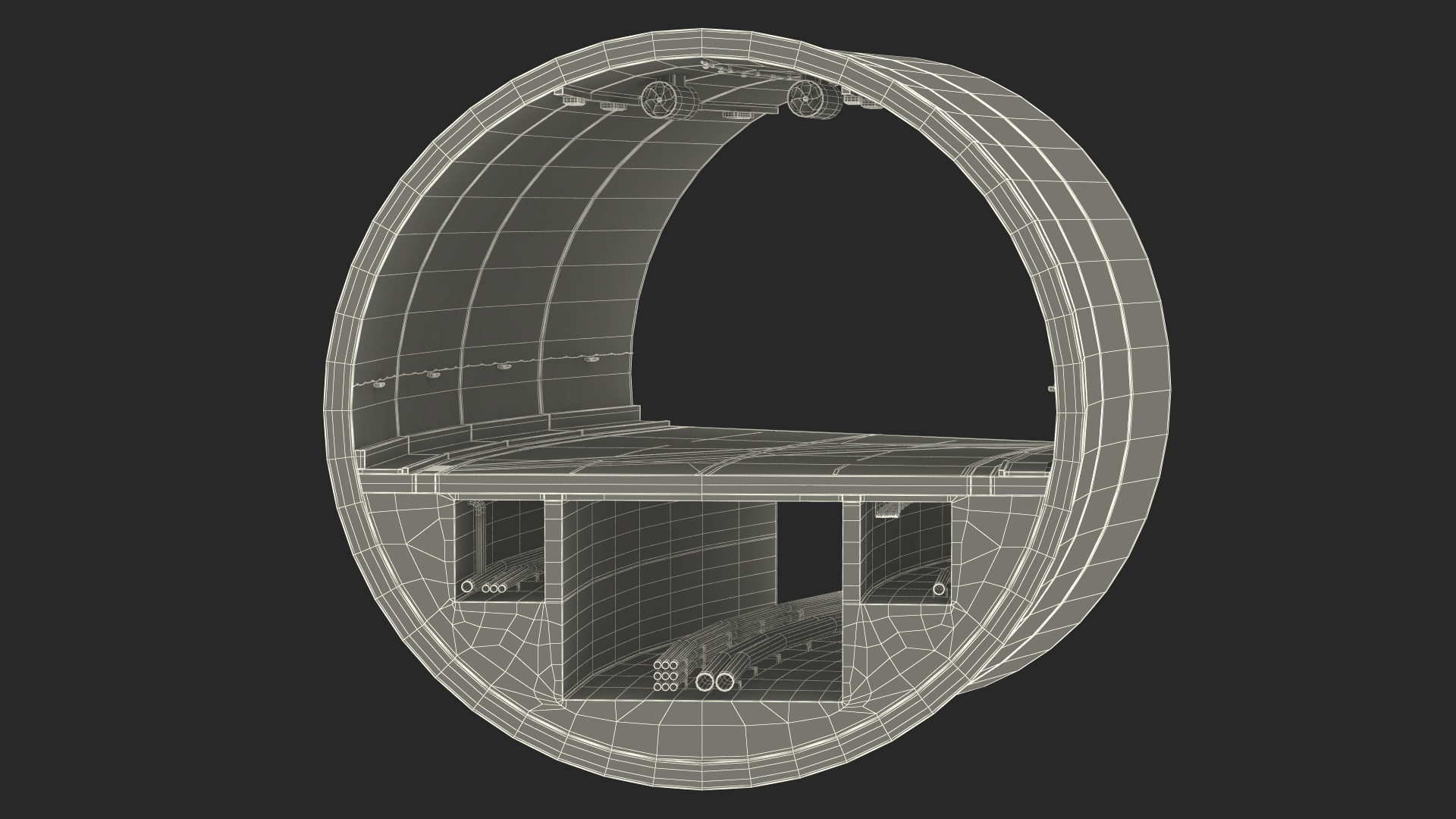 3D Car Tunnel Structure Section Turn model