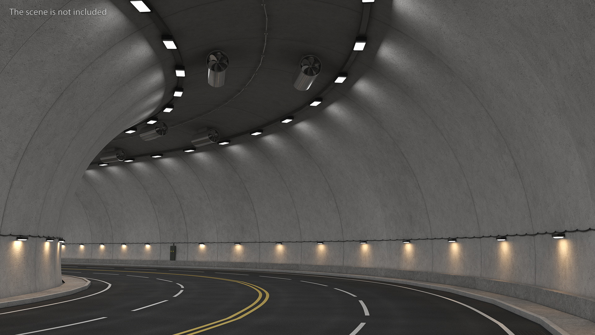 3D Car Tunnel Structure Section Turn model