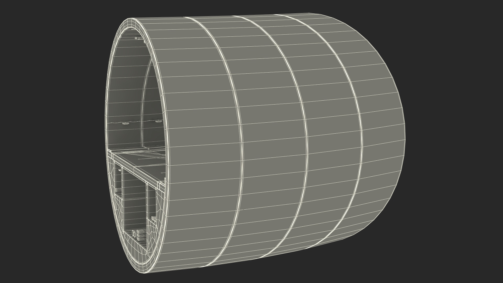 3D Car Tunnel Structure Section Turn model