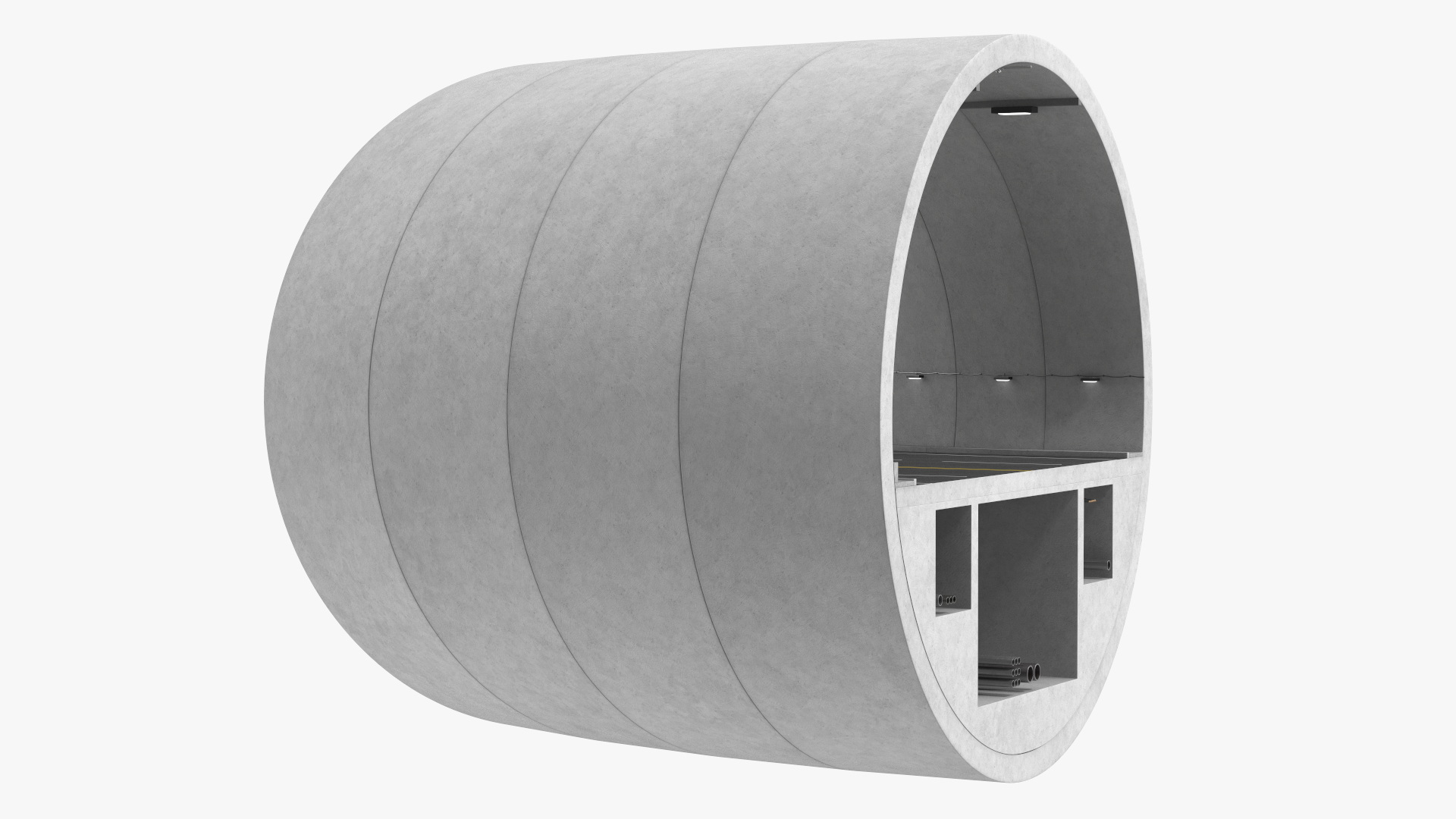 3D Car Tunnel Structure Section Turn model