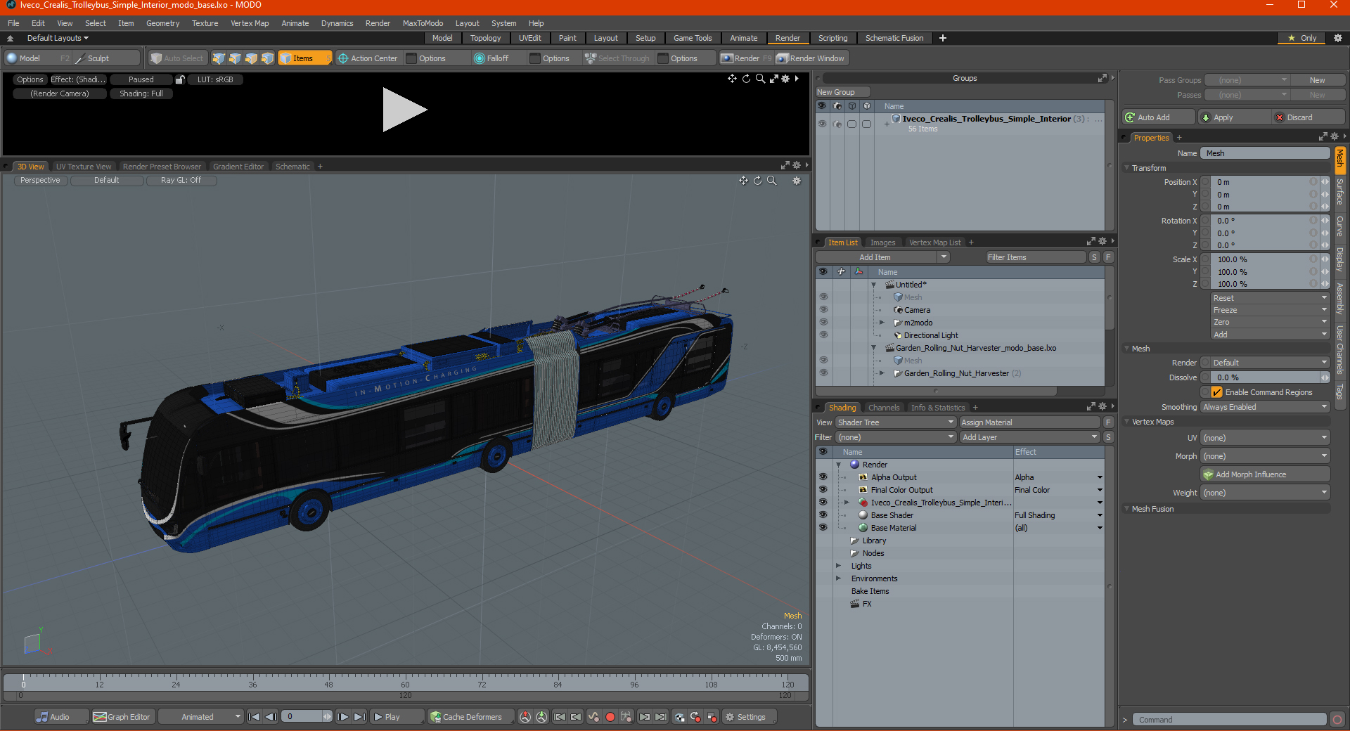 3D model Iveco Crealis Trolleybus Simple Interior