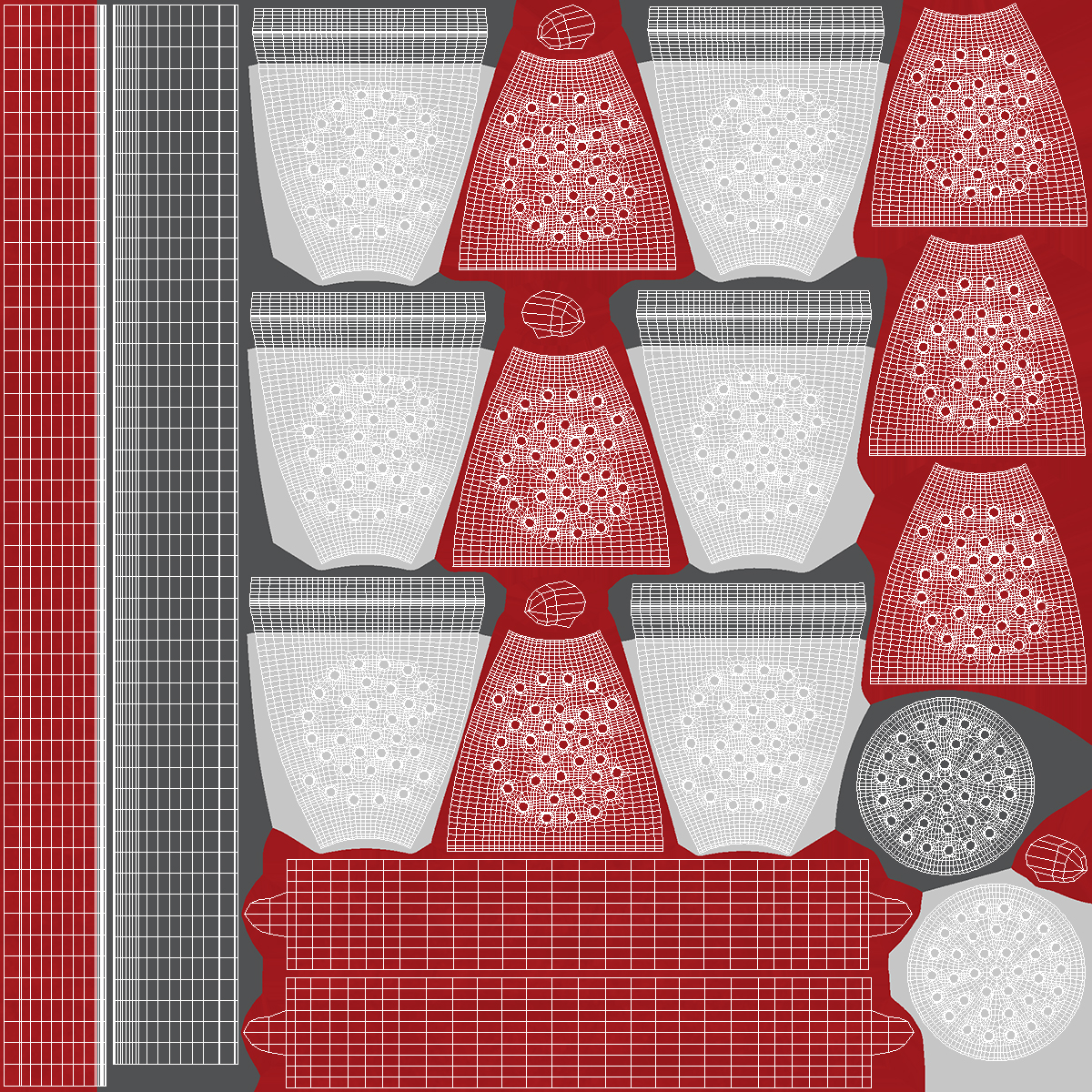 3D model Vintage Red Colander