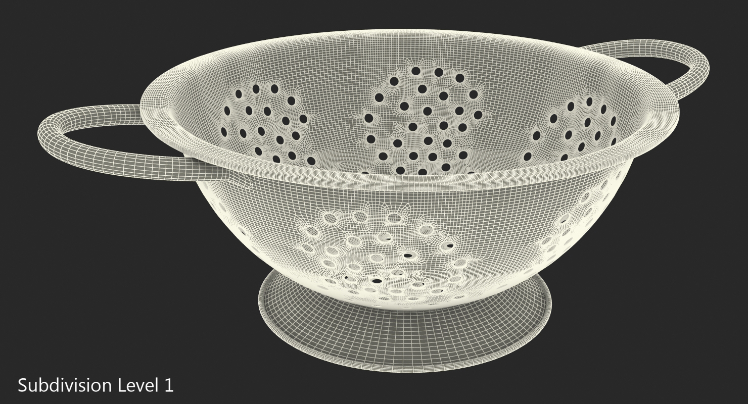 3D model Vintage Red Colander