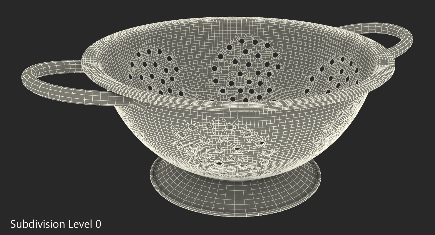 3D model Vintage Red Colander