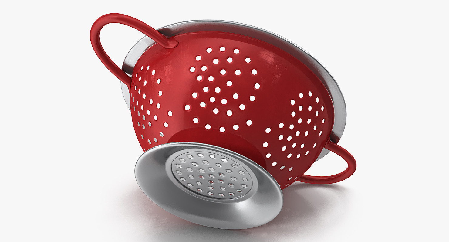 3D model Vintage Red Colander