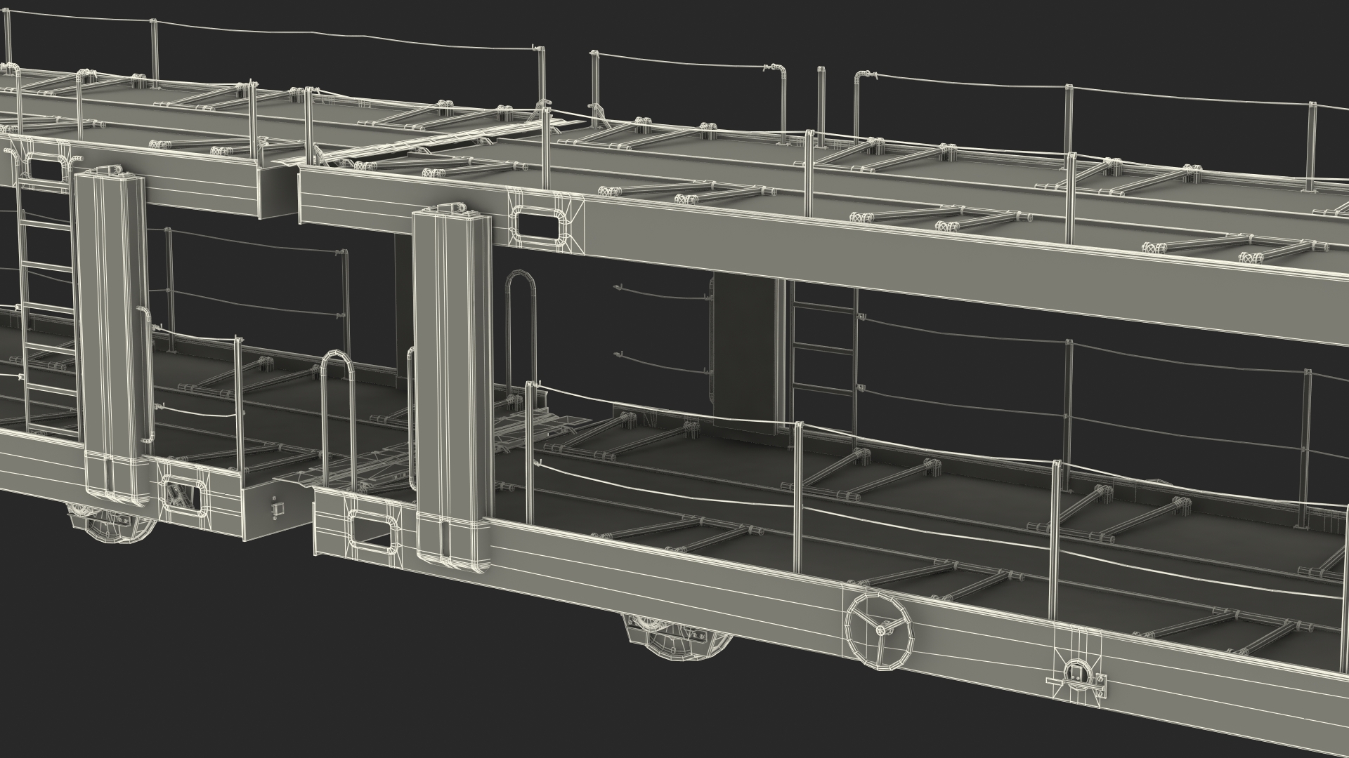 Locomotive Canadian Pacific with Autorack Car Transporter 3D
