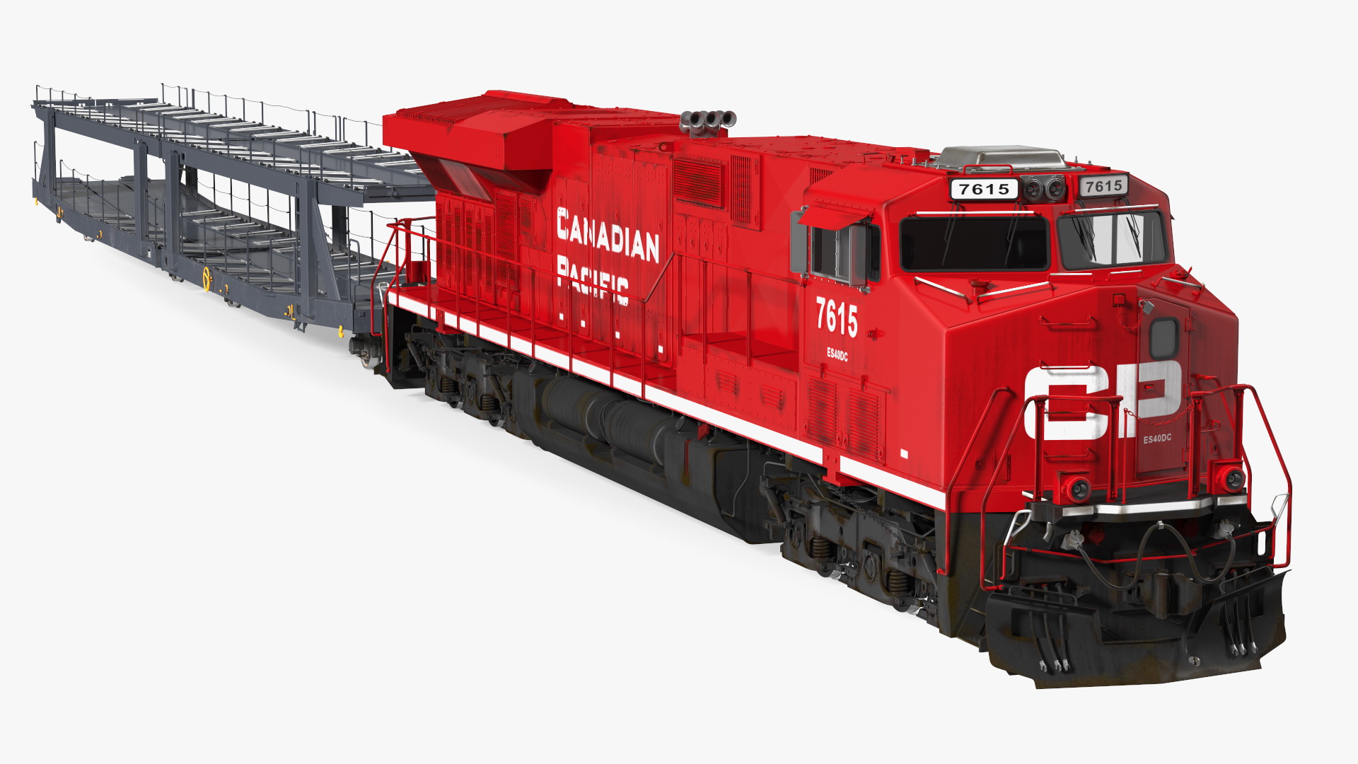 Locomotive Canadian Pacific with Autorack Car Transporter 3D