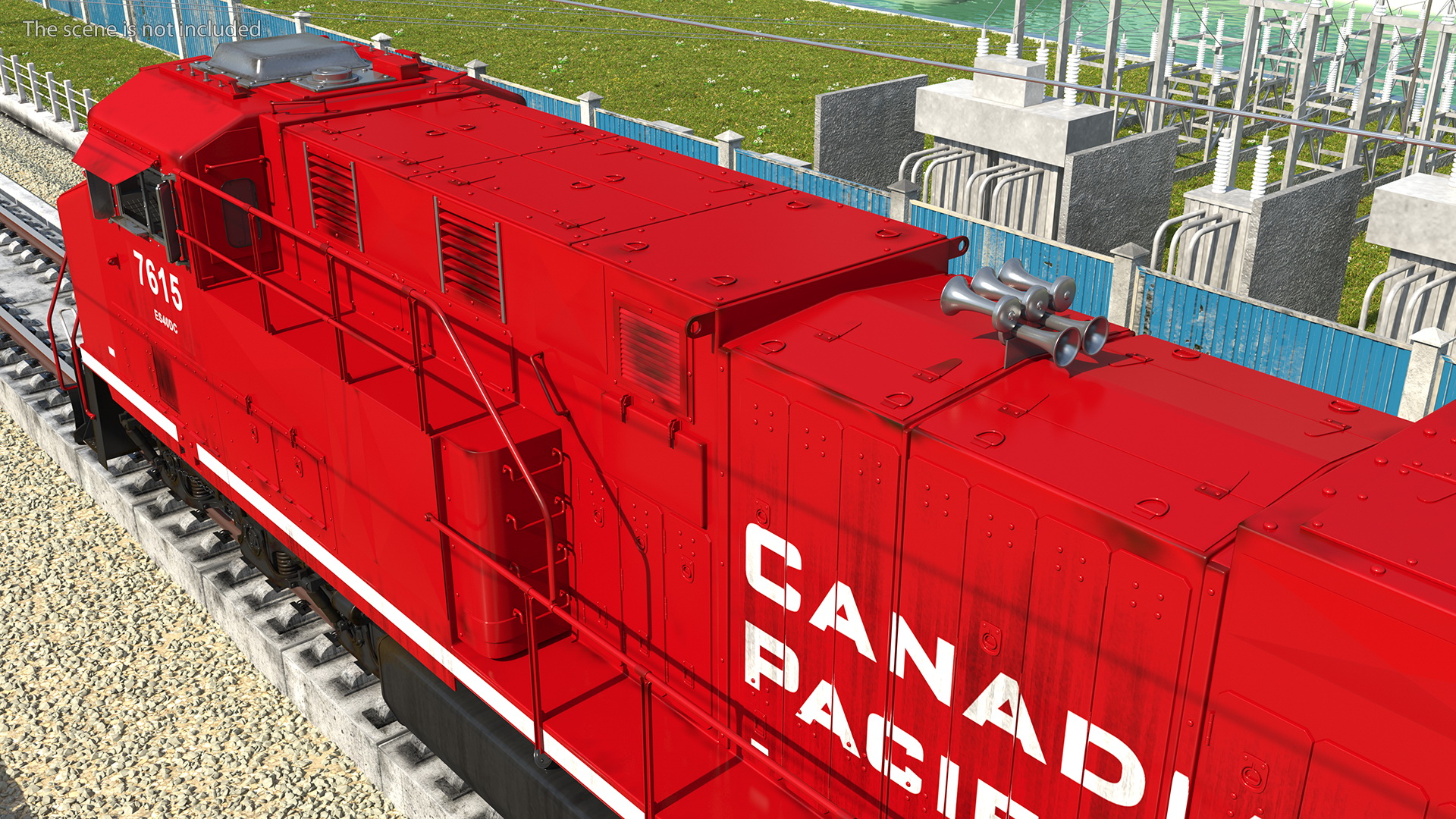 Locomotive Canadian Pacific with Autorack Car Transporter 3D