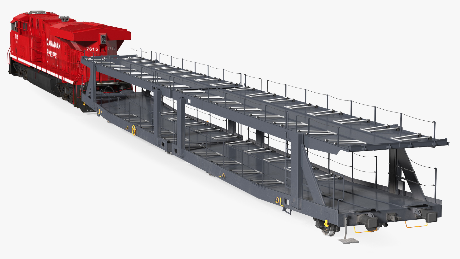 Locomotive Canadian Pacific with Autorack Car Transporter 3D