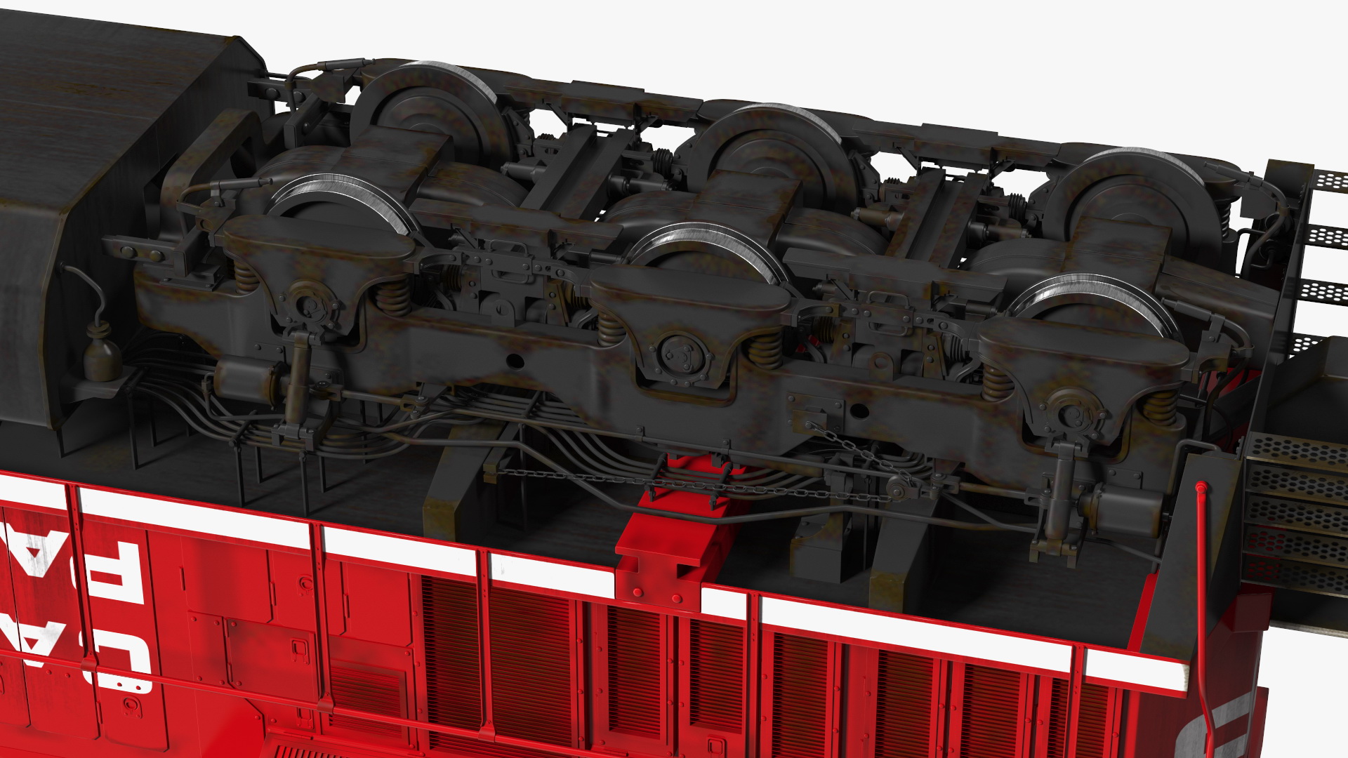 Locomotive Canadian Pacific with Autorack Car Transporter 3D