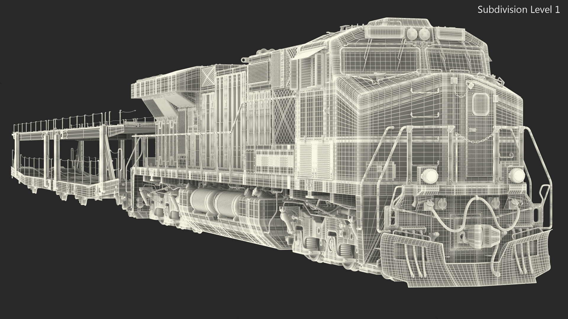 Locomotive Canadian Pacific with Autorack Car Transporter 3D