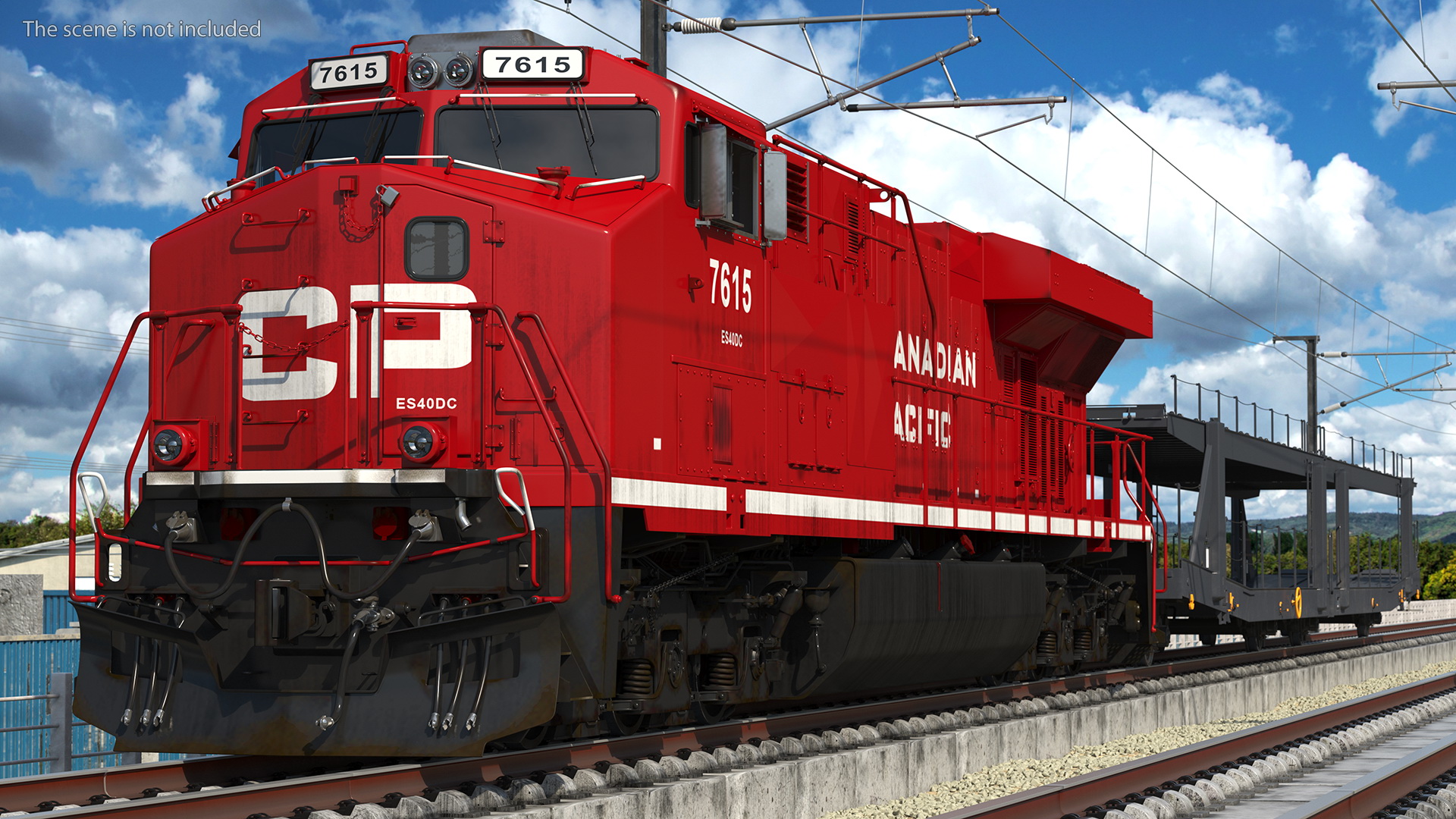 Locomotive Canadian Pacific with Autorack Car Transporter 3D