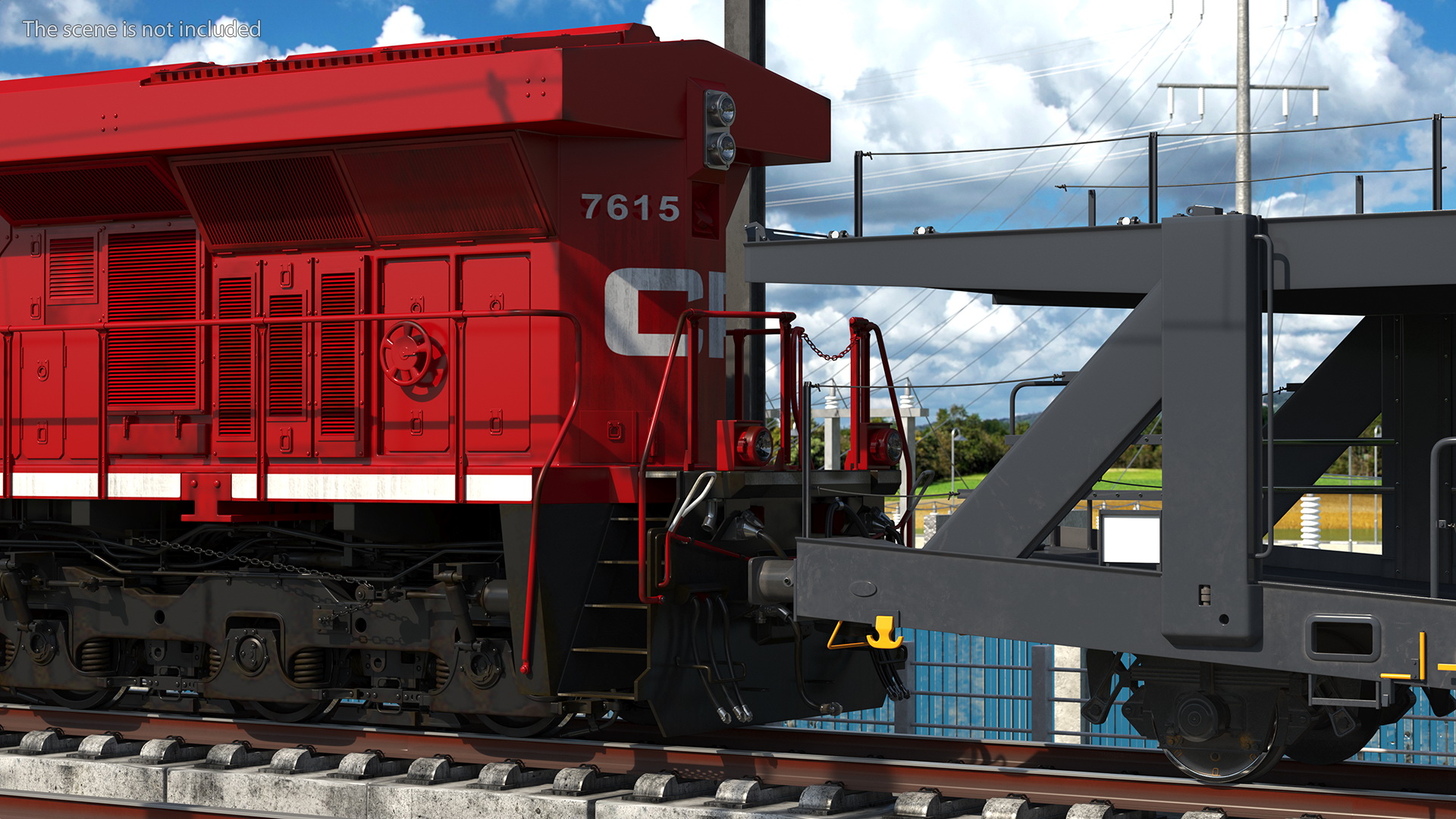 Locomotive Canadian Pacific with Autorack Car Transporter 3D