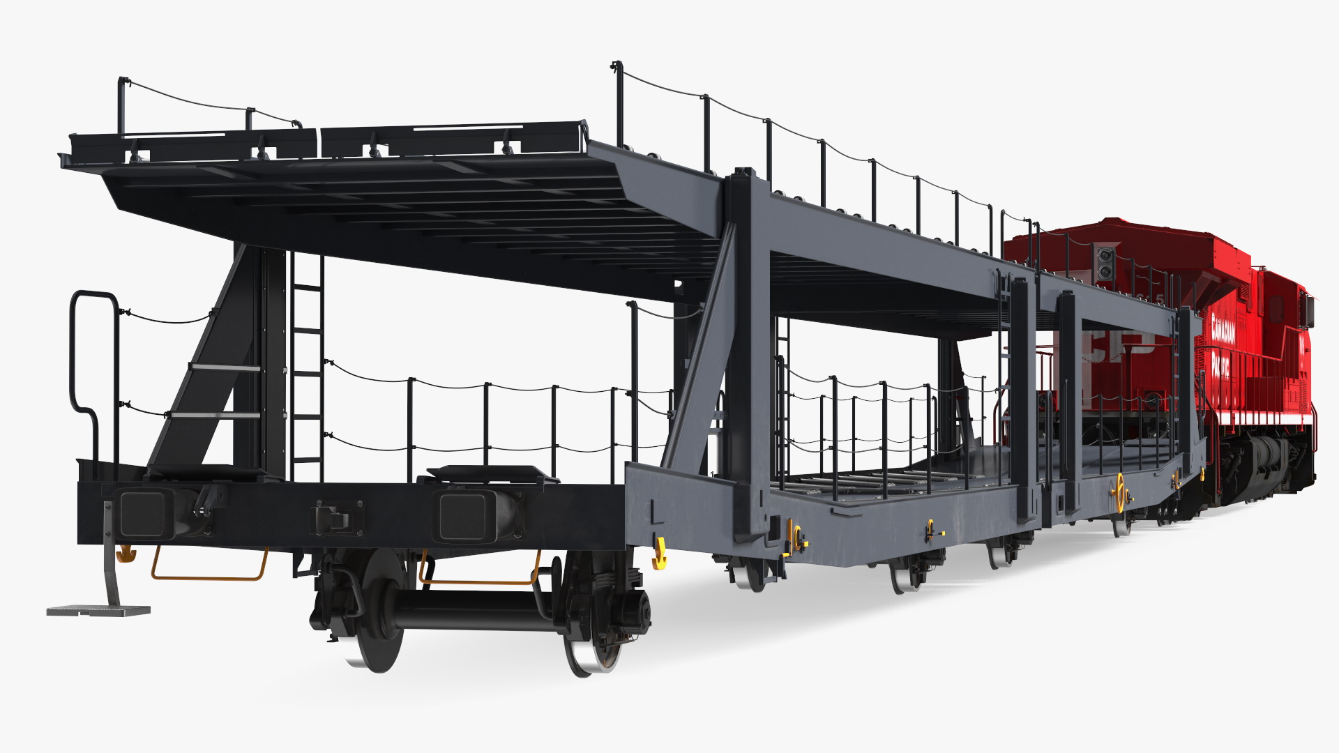 Locomotive Canadian Pacific with Autorack Car Transporter 3D