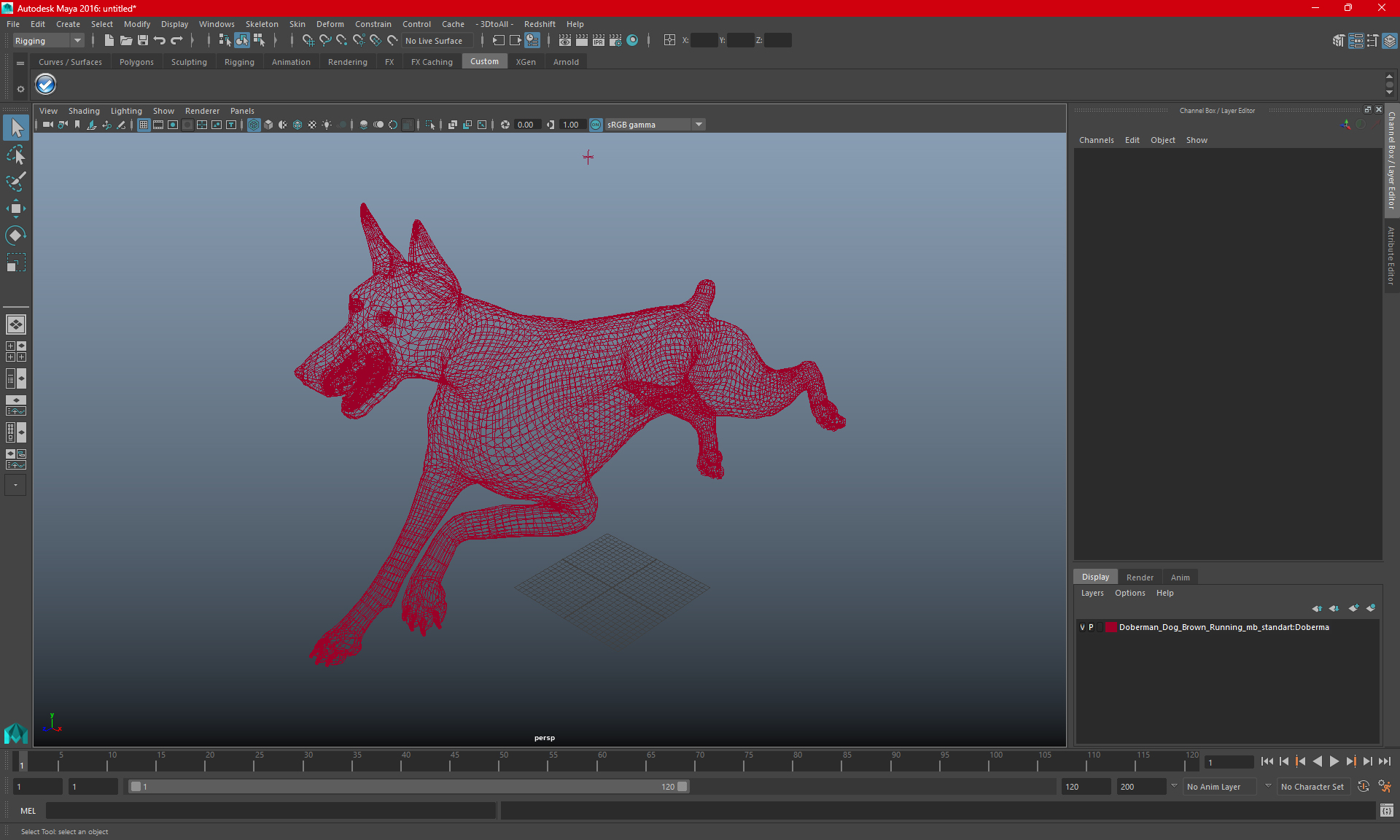 Doberman Pinscher Dog Running 3D model