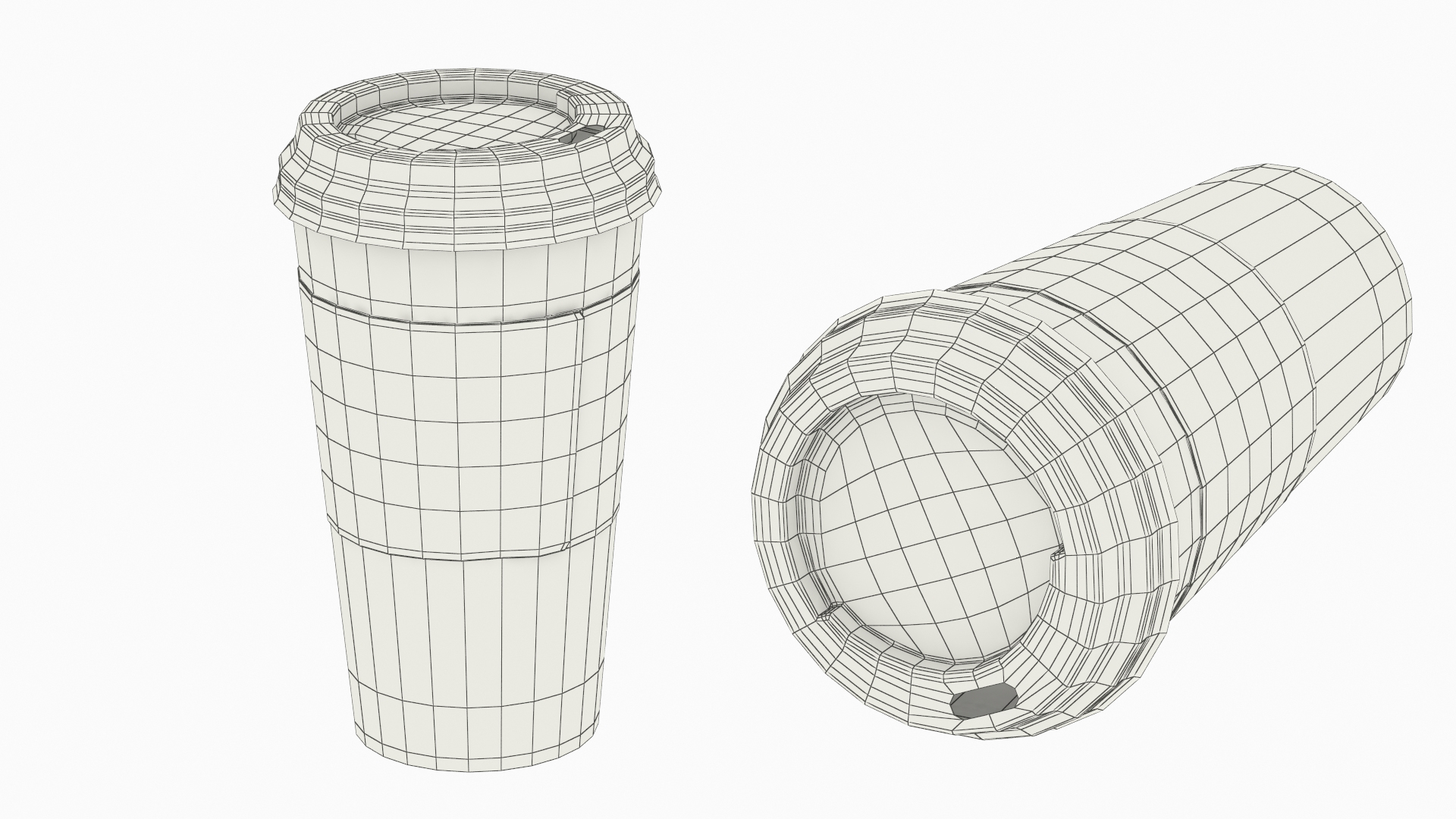 Takeaway Paper Cup with Plastic Lid White - view 6